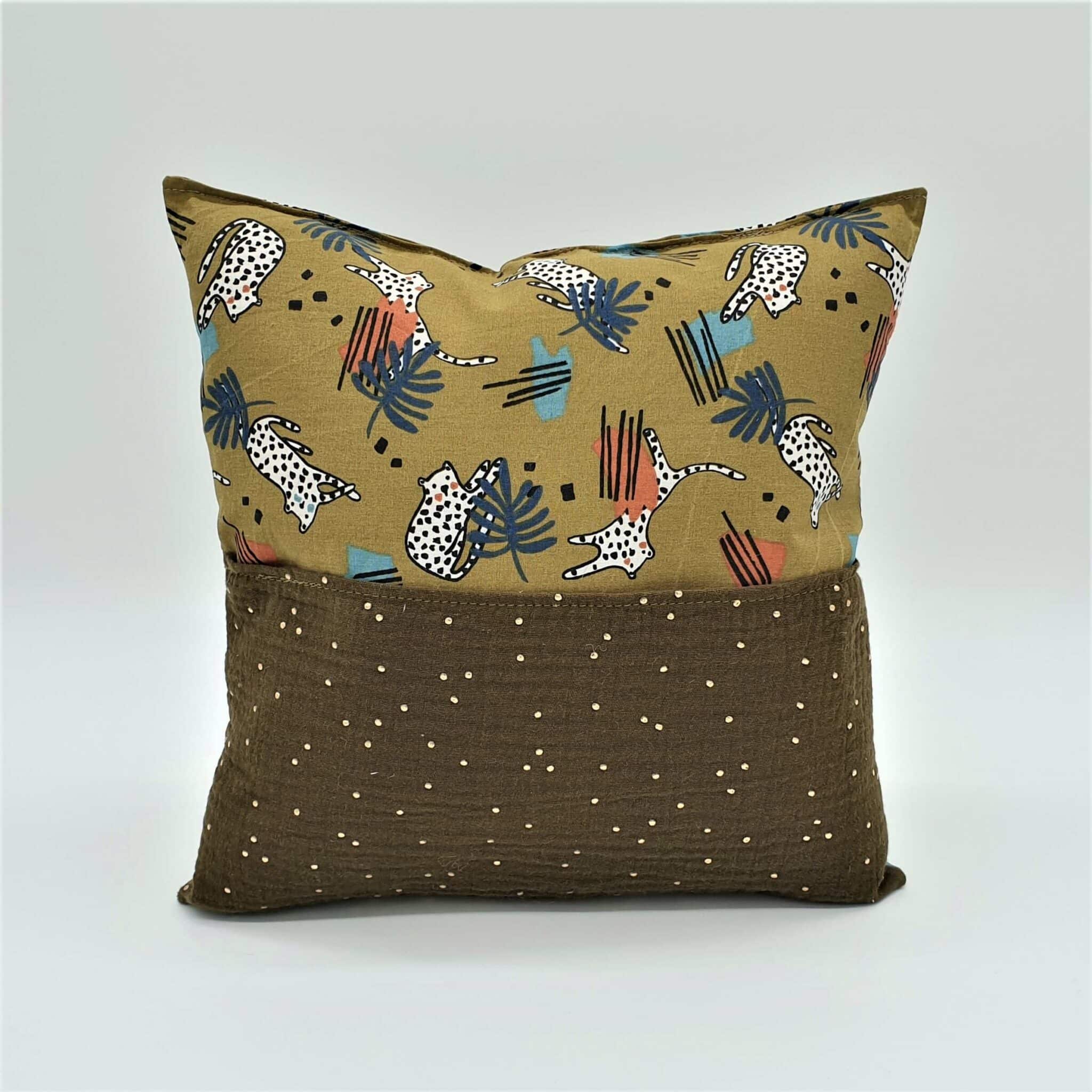 Coussin nomade kaki