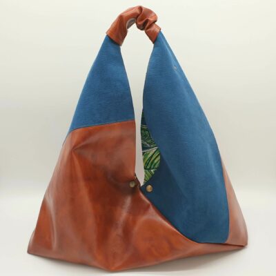 Sac origami bleu outremer face