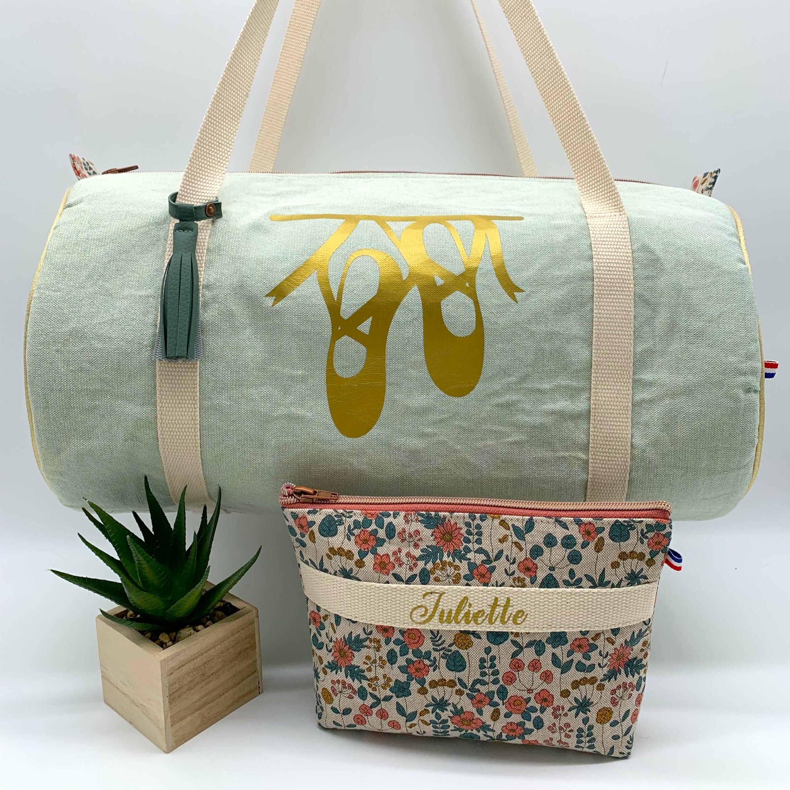 Sac de dance personnalisé menthe face