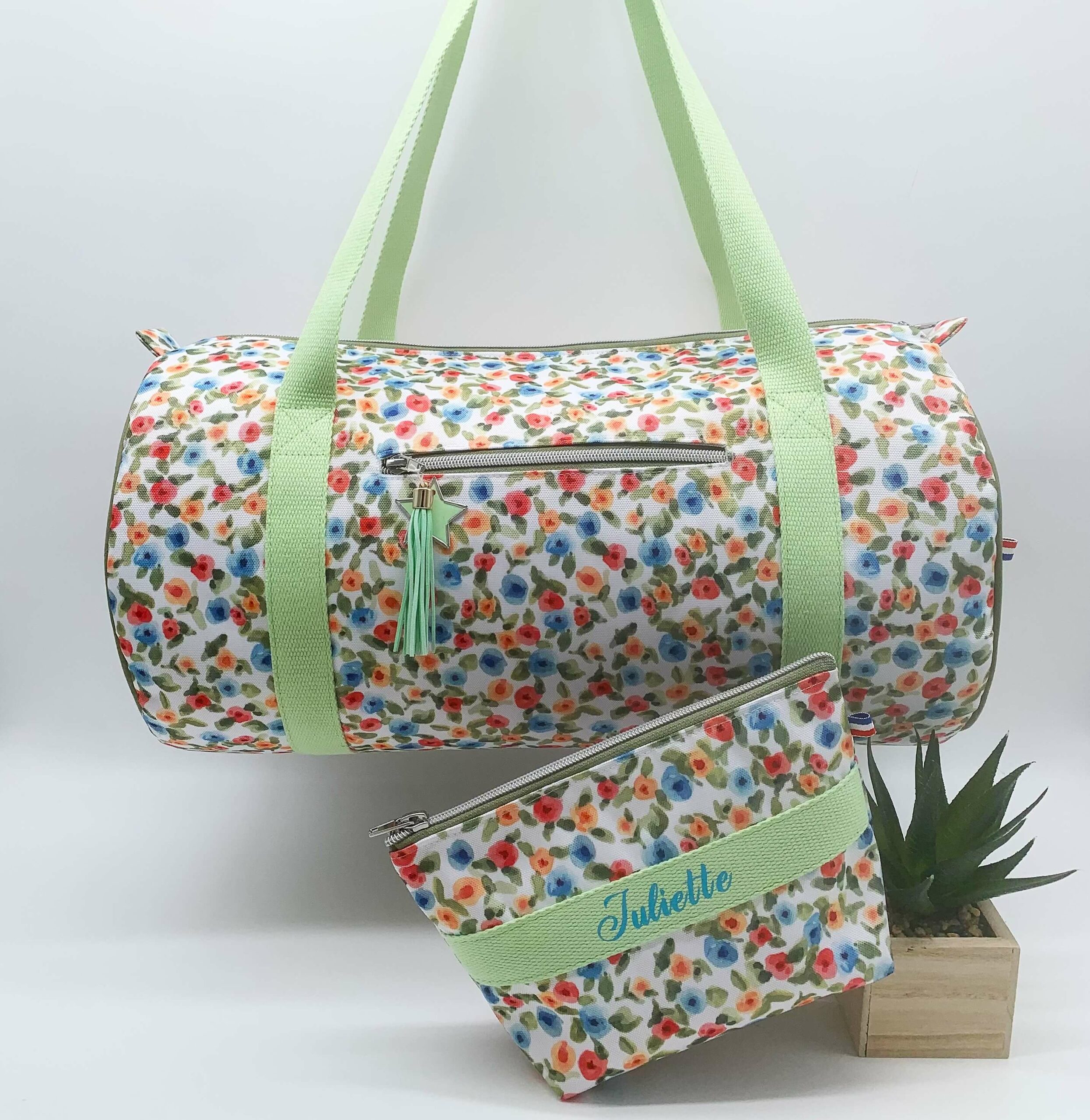 Sac de dance personnalisé fleuri dos