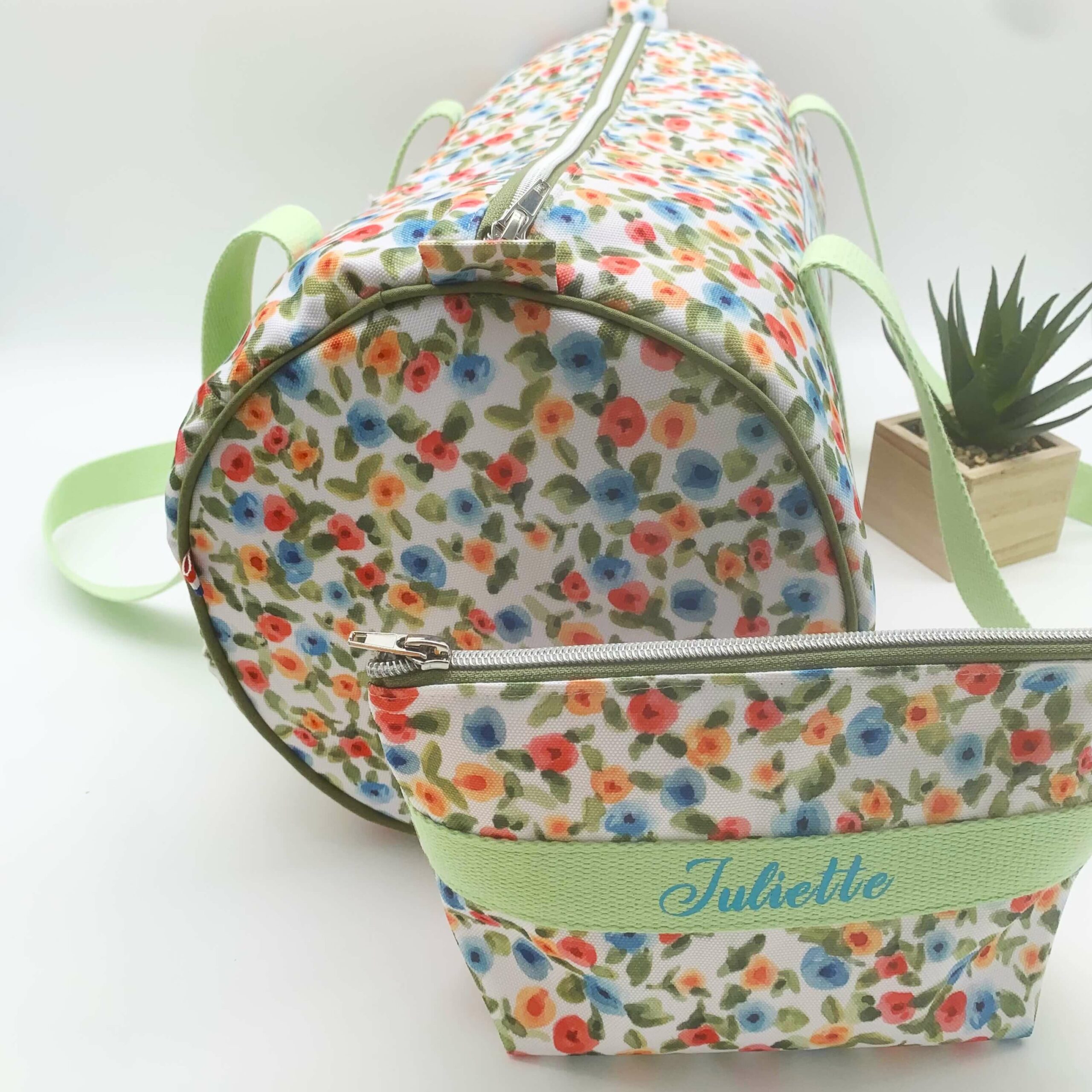 Sac de dance personnalisé fleuri profil