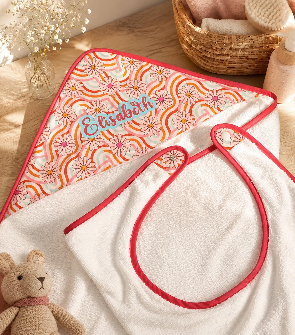 Serviette tablier Personnalisée éponge bambou Oeko-Tex