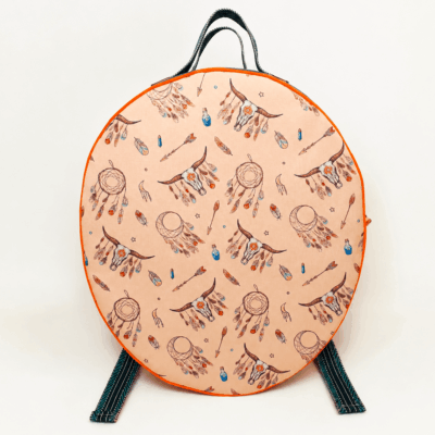 Sac à dos pour tambour chamanique ovale Attrape-rêve face
