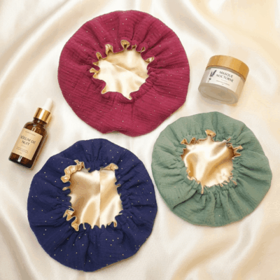 Bonnet de nuit satin ensemble