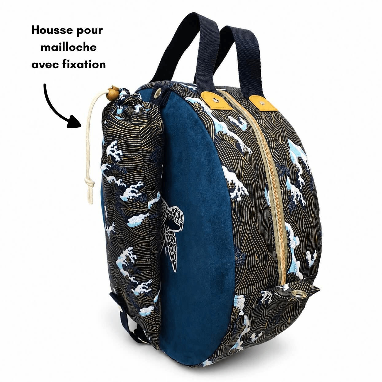 Sac pour tambour chamanique modèle fermé 36cm mailloche