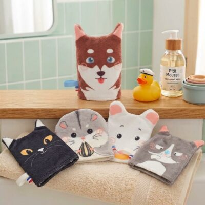 Gant de toilette enfant Animaux domestiques