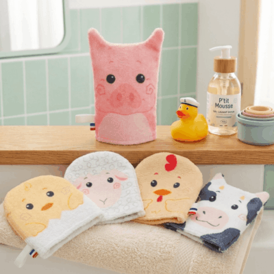 Gant de toilette enfant Ferme