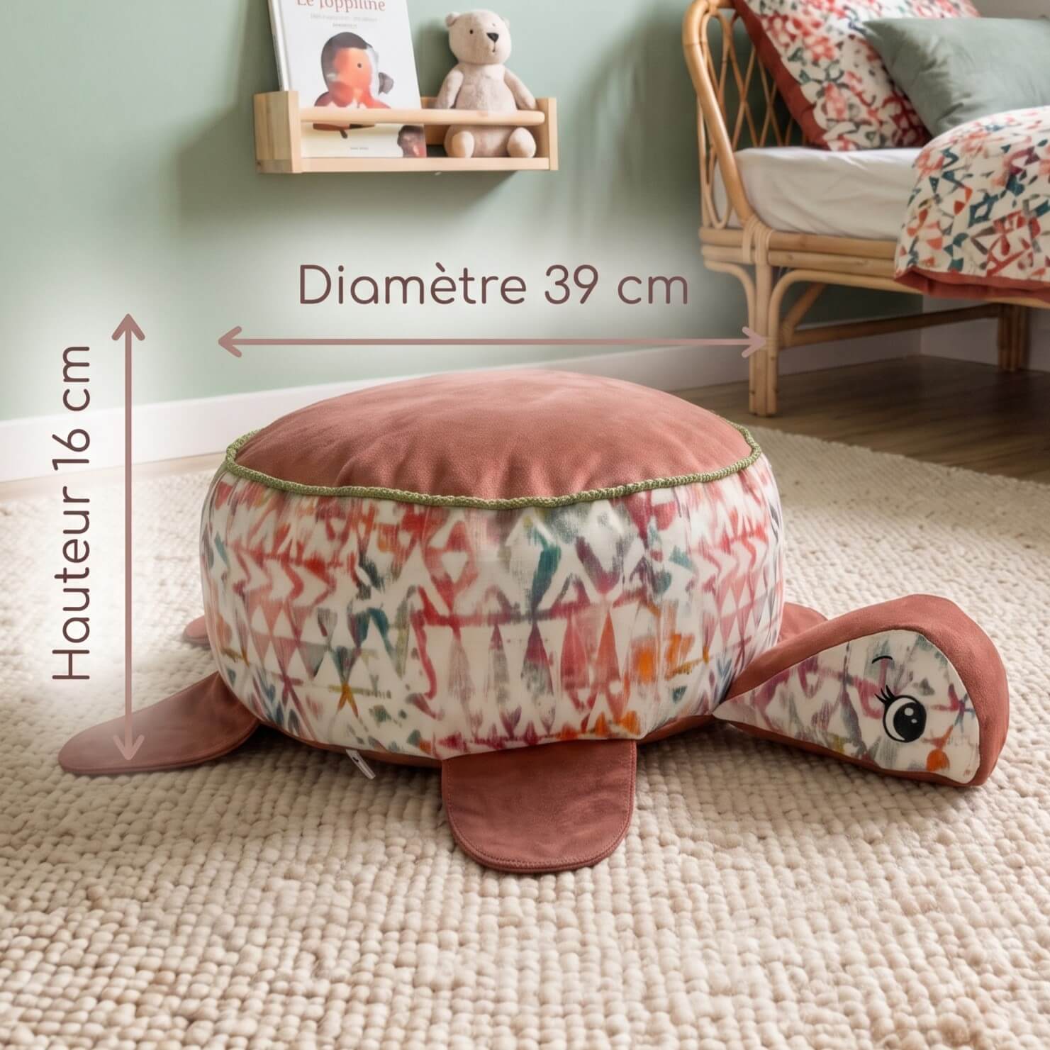 Pouf tortue dimensions
