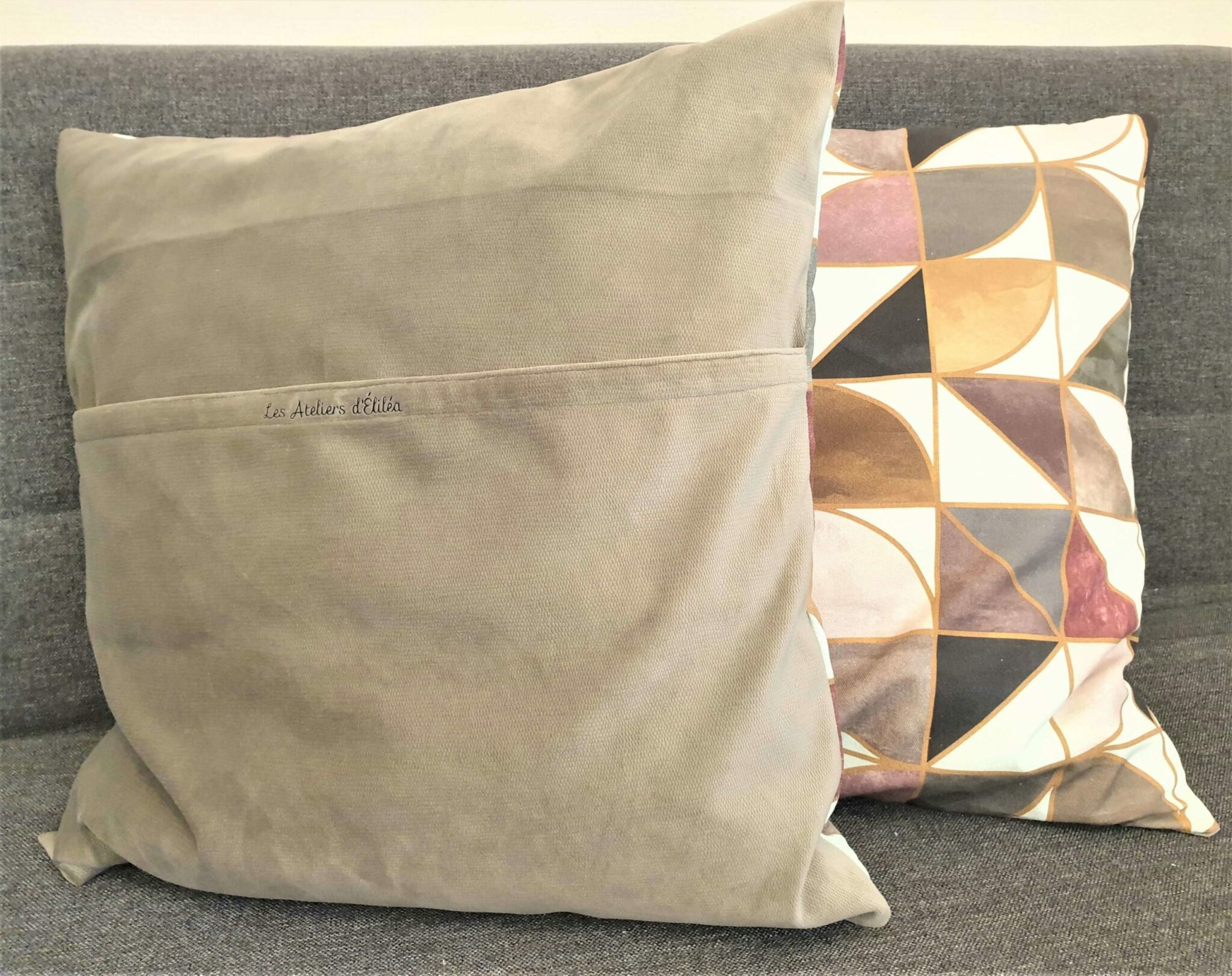 Coussin carré SUR-MESURE 50cmx50cm - Lot de 2 – Image 3