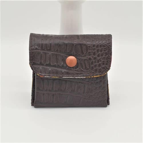Porte-monnaie croco marron