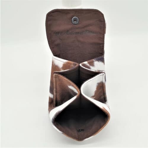 Porte-monnaie marron blanc doublure