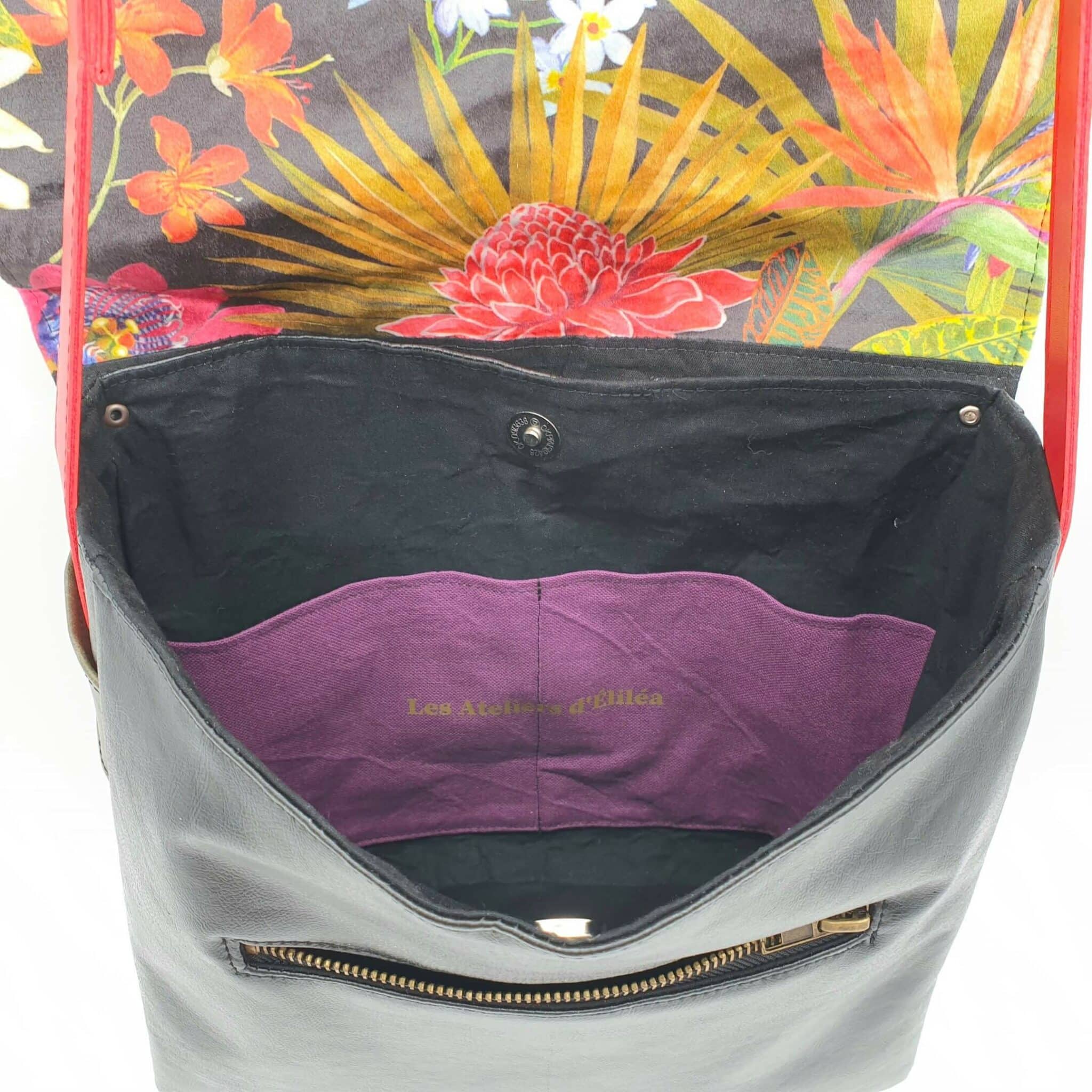 Sacoche à rabat multicolore doublure