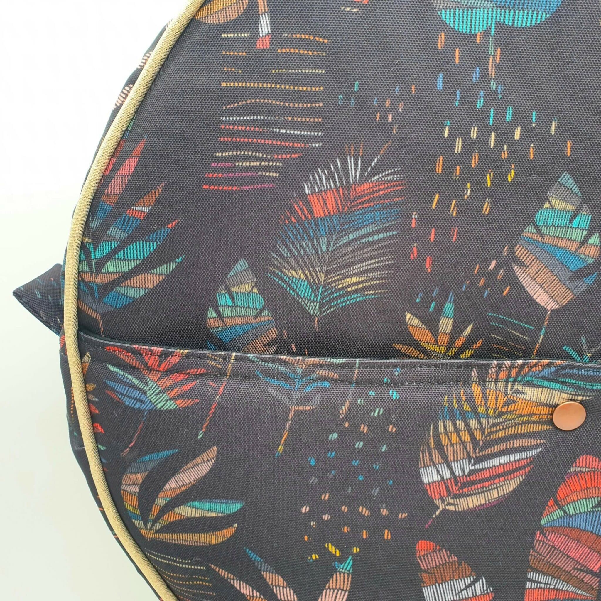 Sac à dos wax pour tambour chamanique 42 cm détail