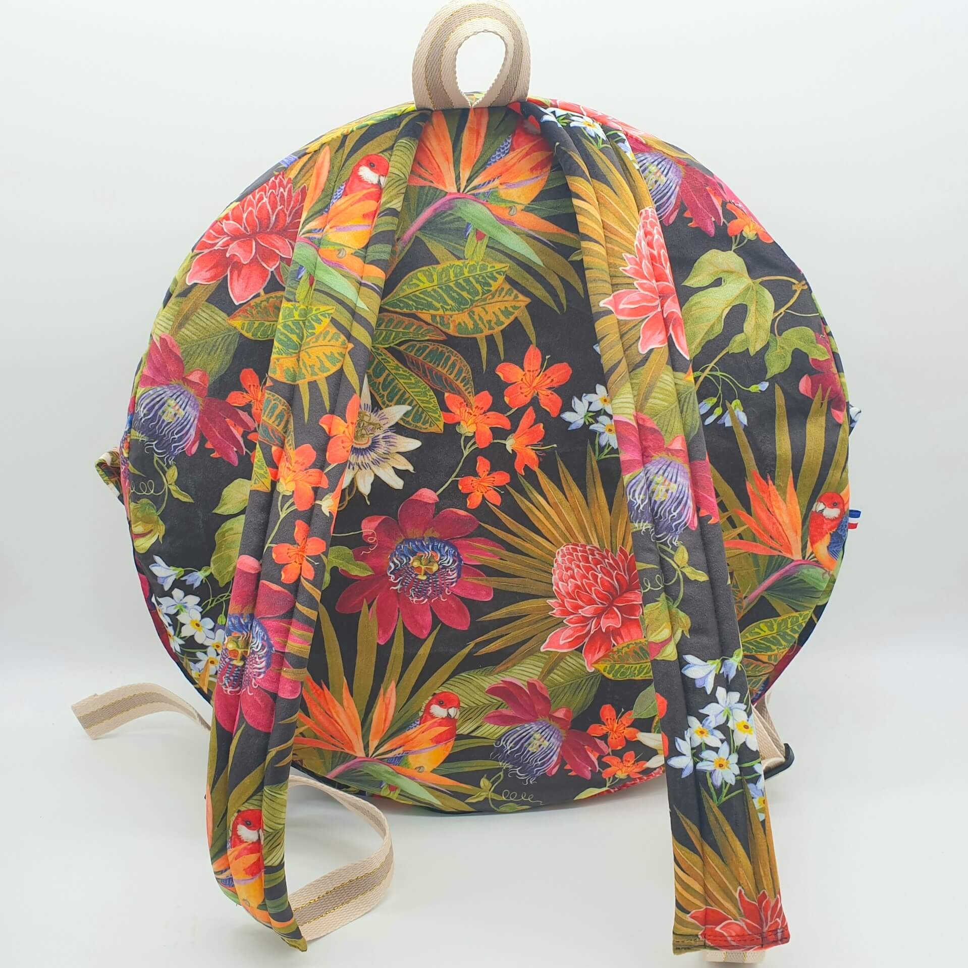 Sac à dos multicolore pour tambour chamanique 40cm dos