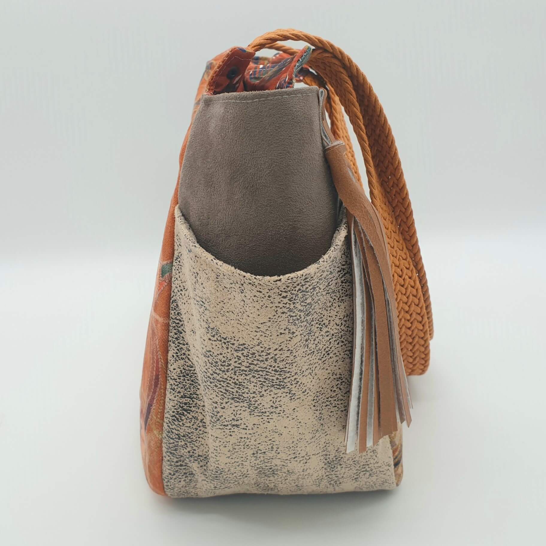 Sac à main poche terracotta contour