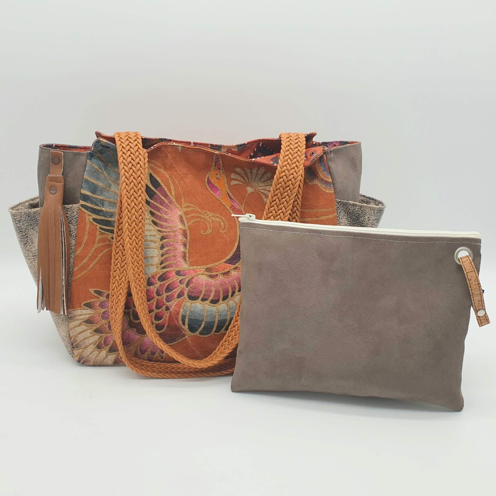Sac à main poche terracotta pochette