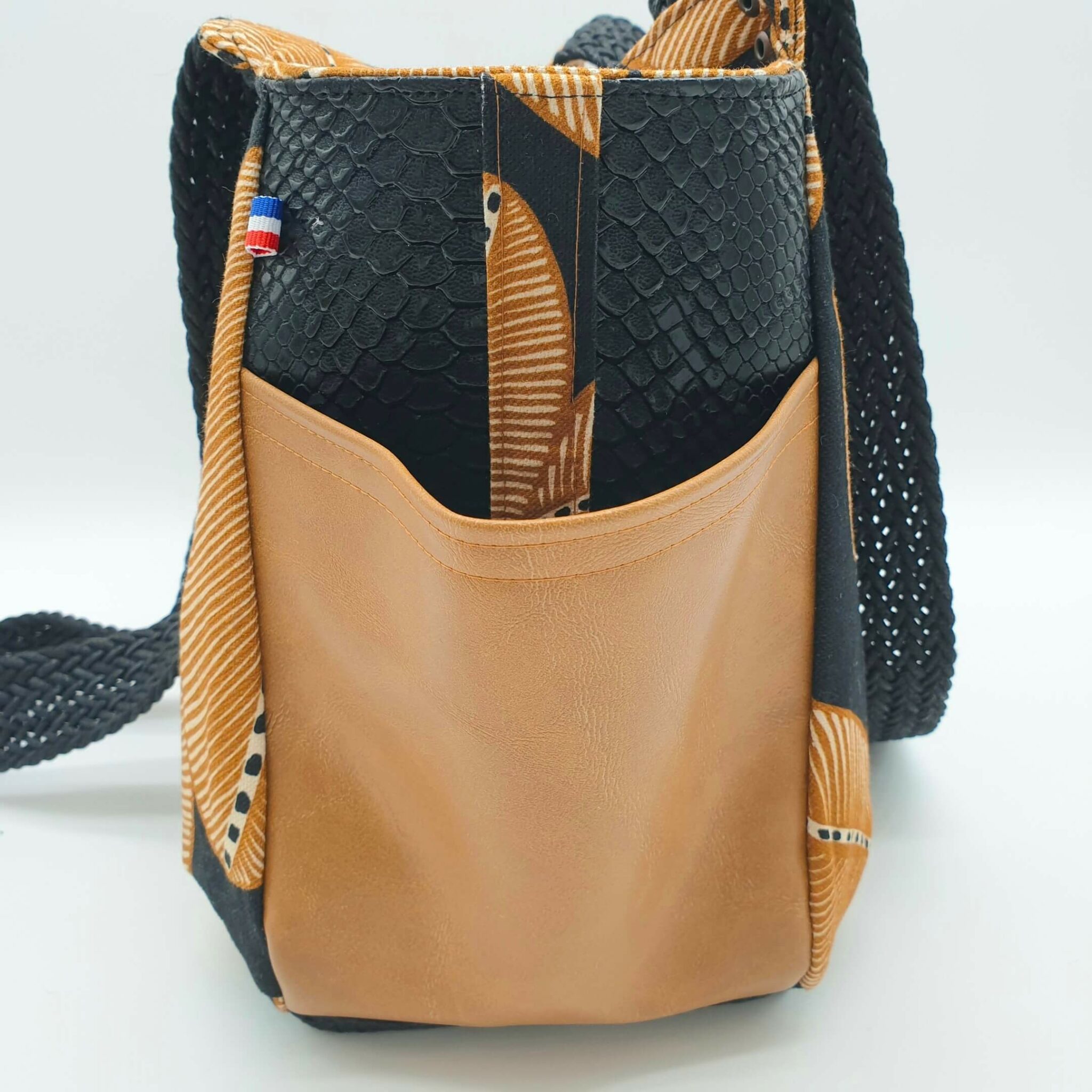 Sac à main de Créateur camel & noir contour