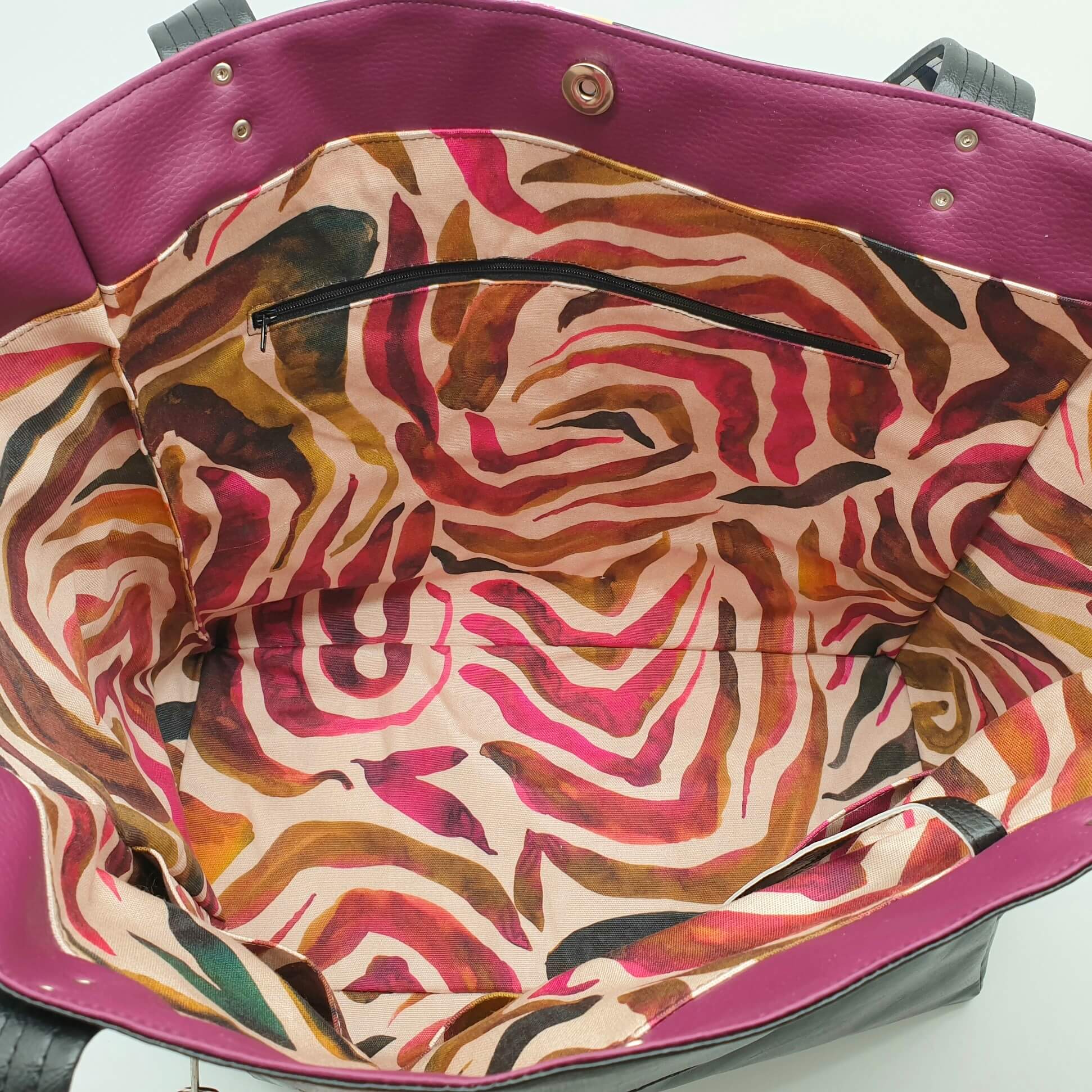 Cabas lion multicolore doublure