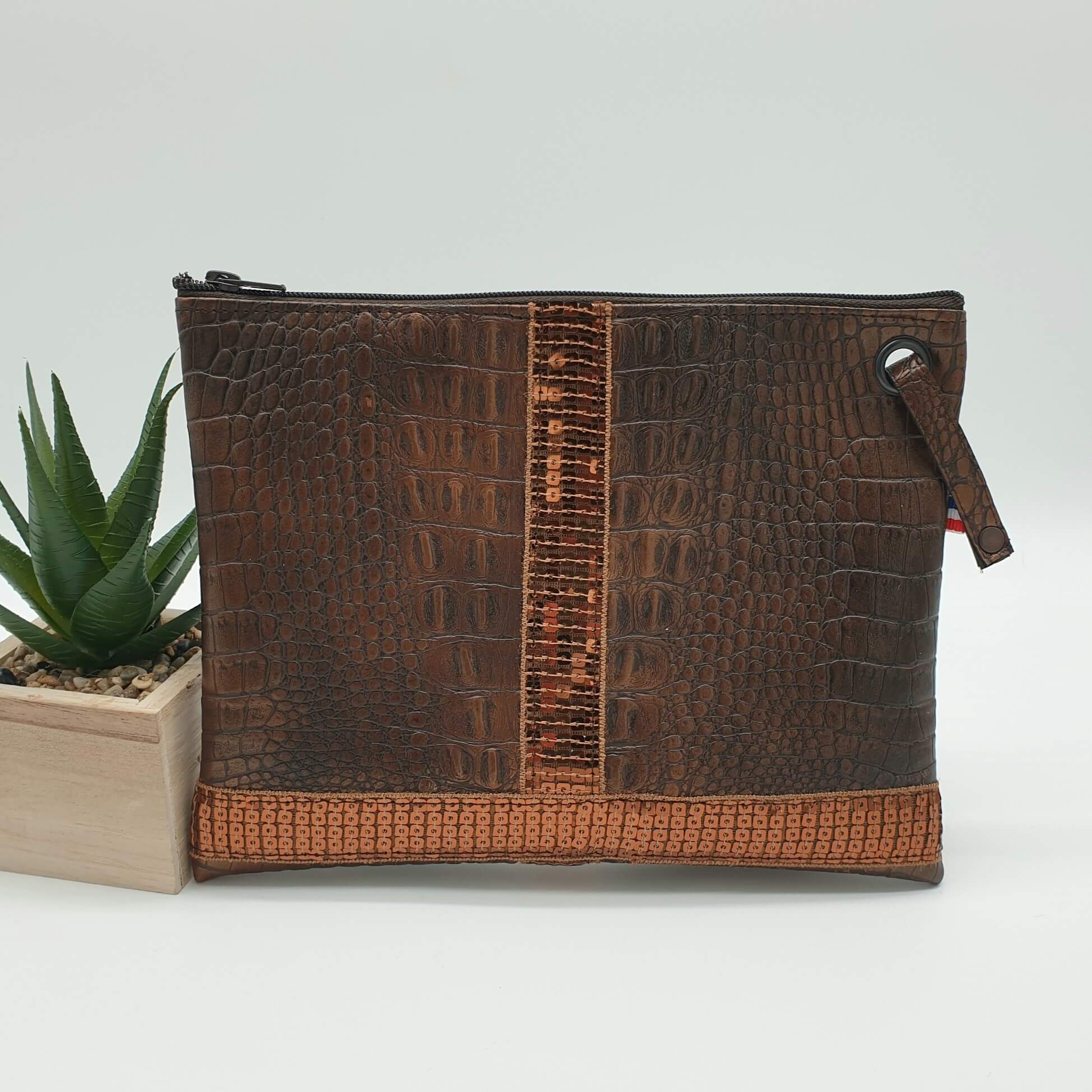 Cabas paillètes pochette assortie