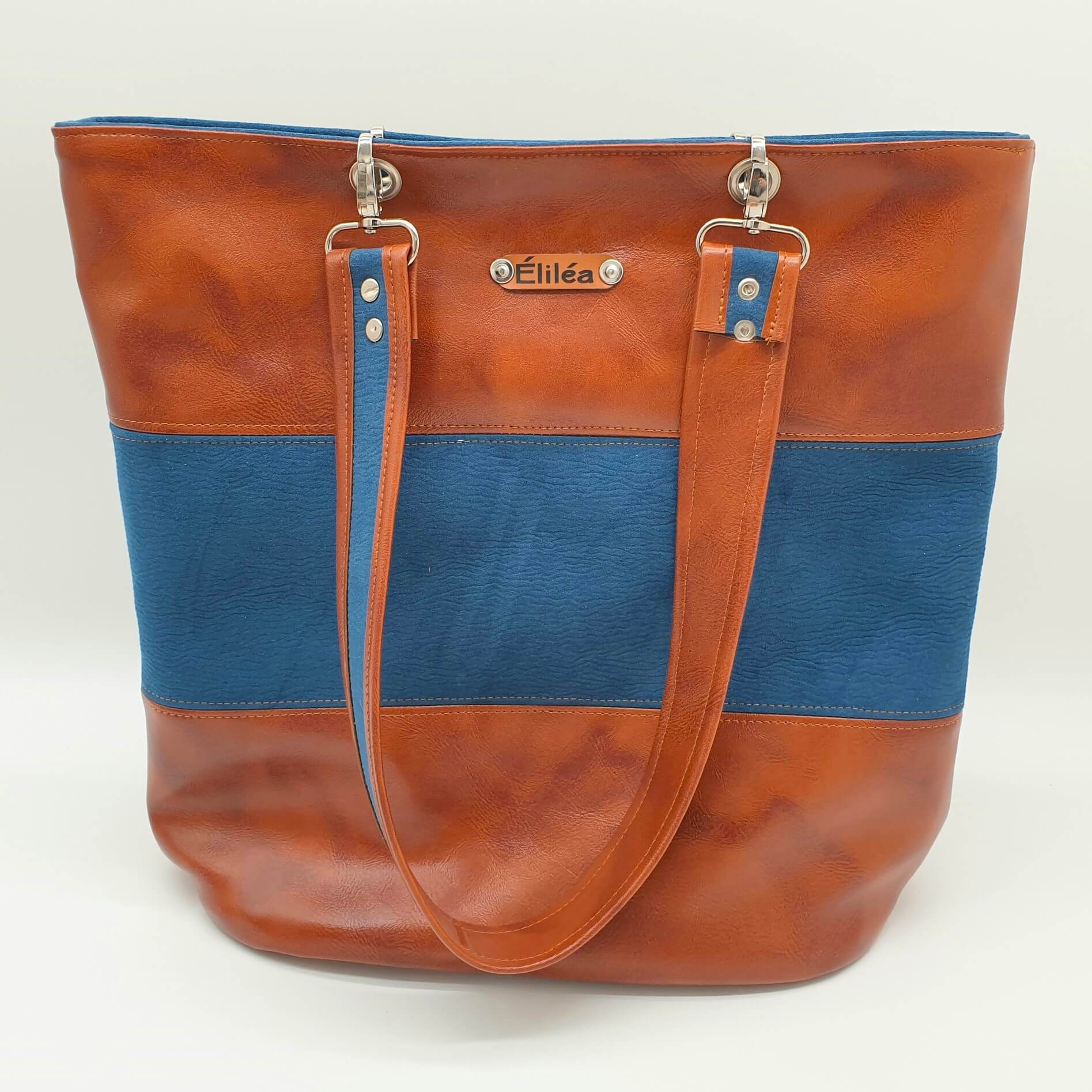 Sac Nymphéa camel & bleu dos