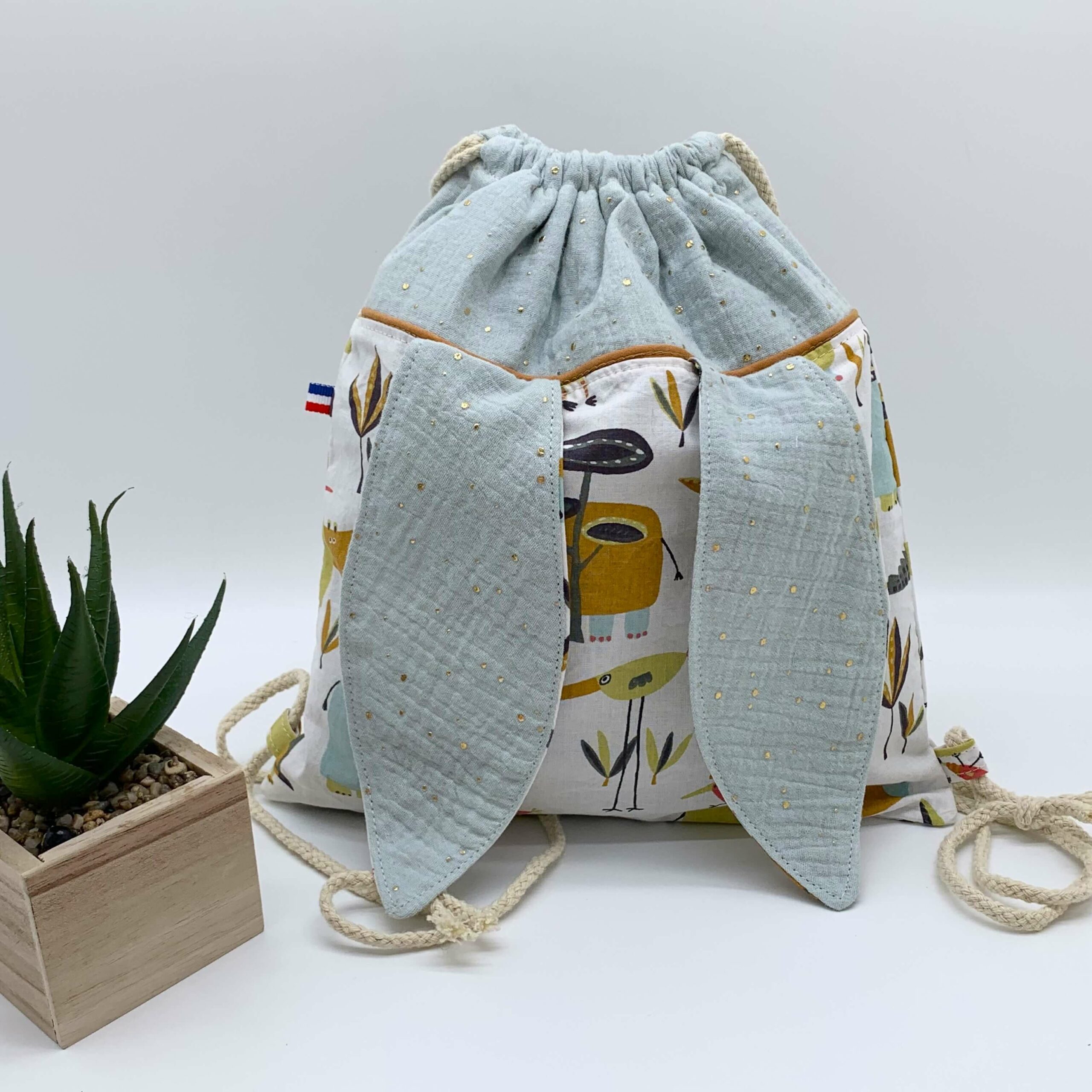 Sac à dos lapin vert menthe