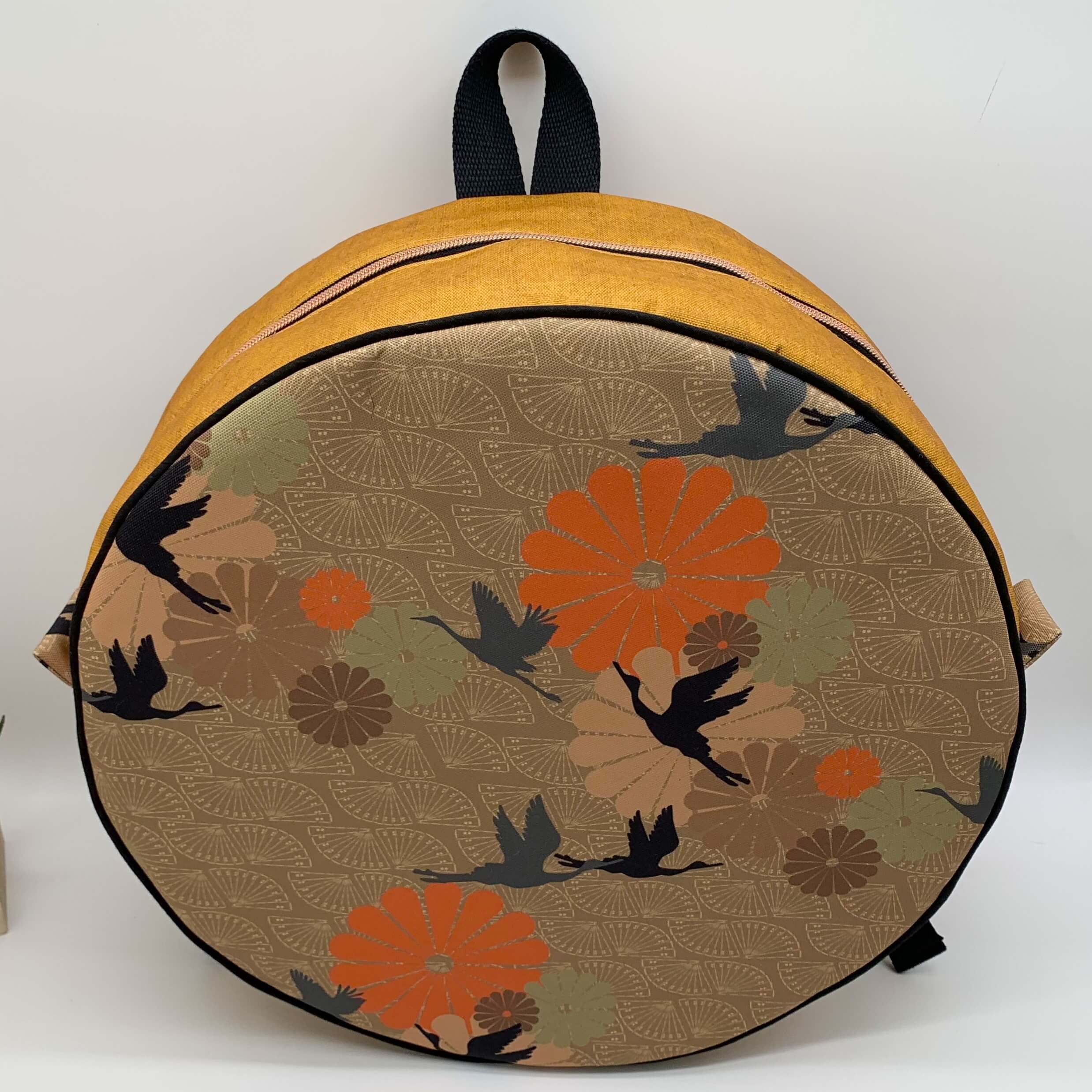 Sac à dos pour tambour chamanique 36cm curry face haut