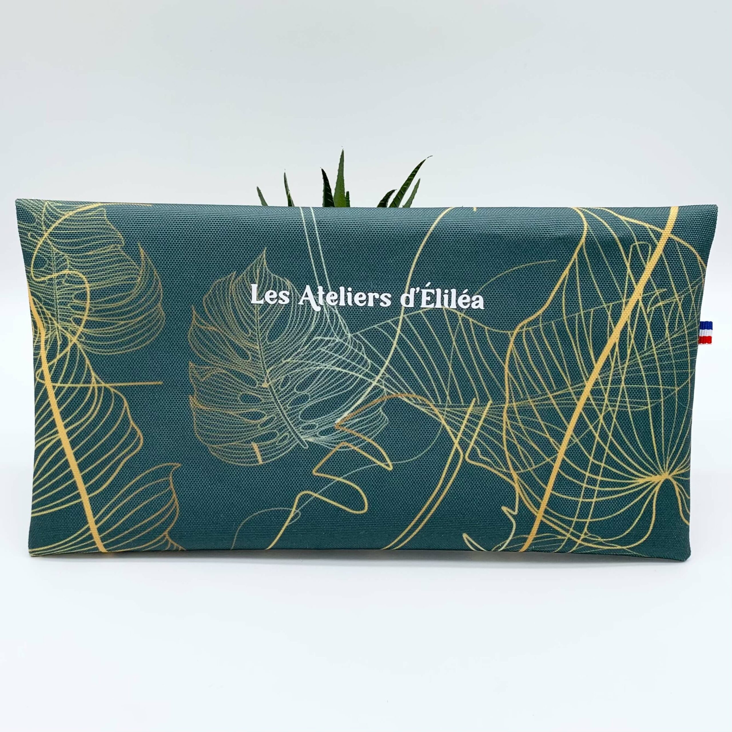 pochette à sandwich réutilisable art déco vert dos