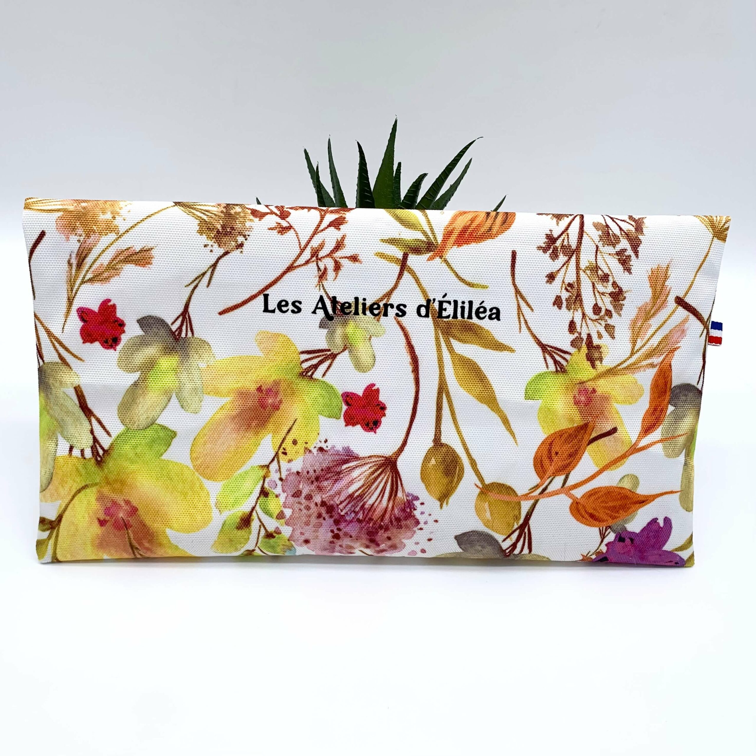 pochette à sandwich réutilisable fleur dos