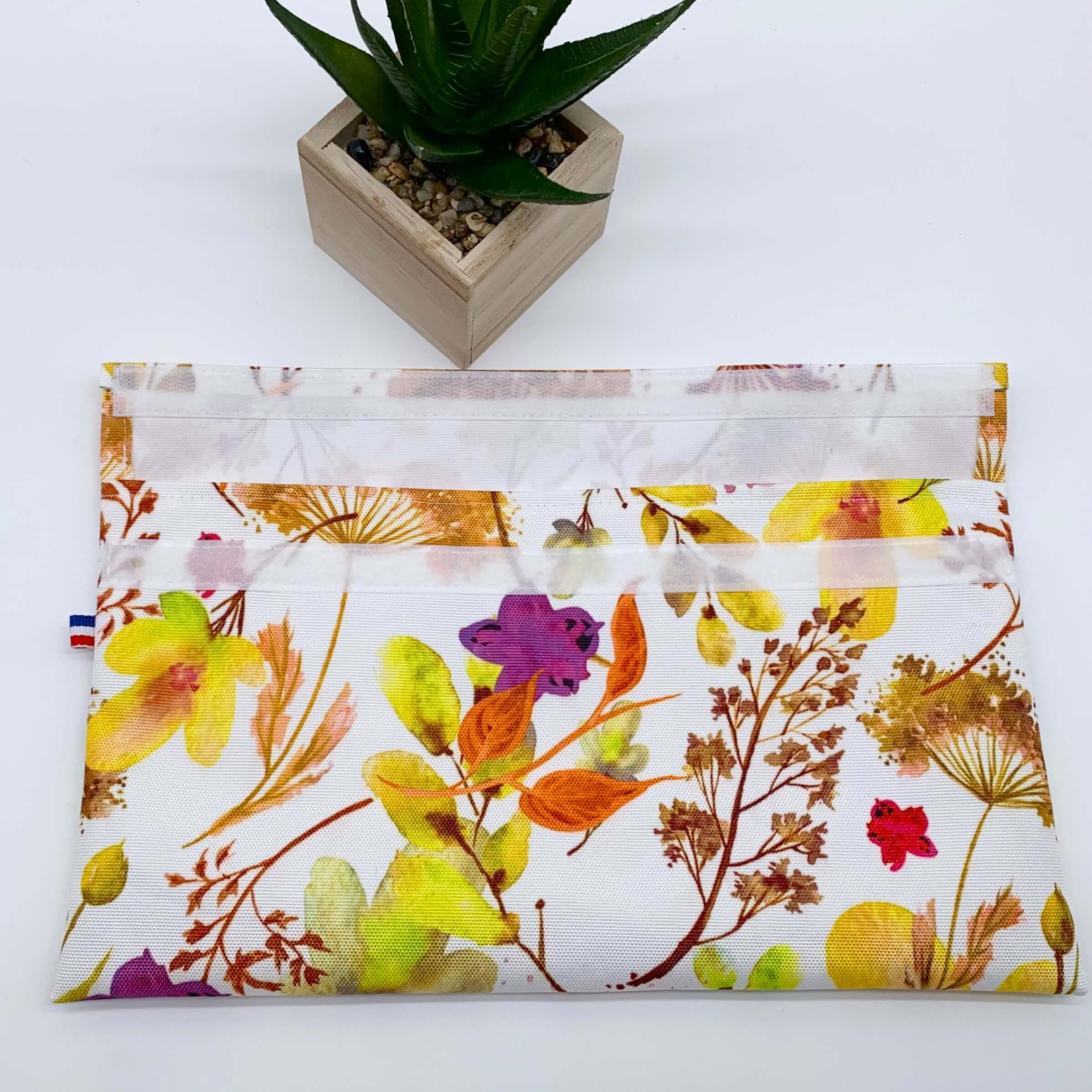 pochette à sandwich réutilisable fleur doublure