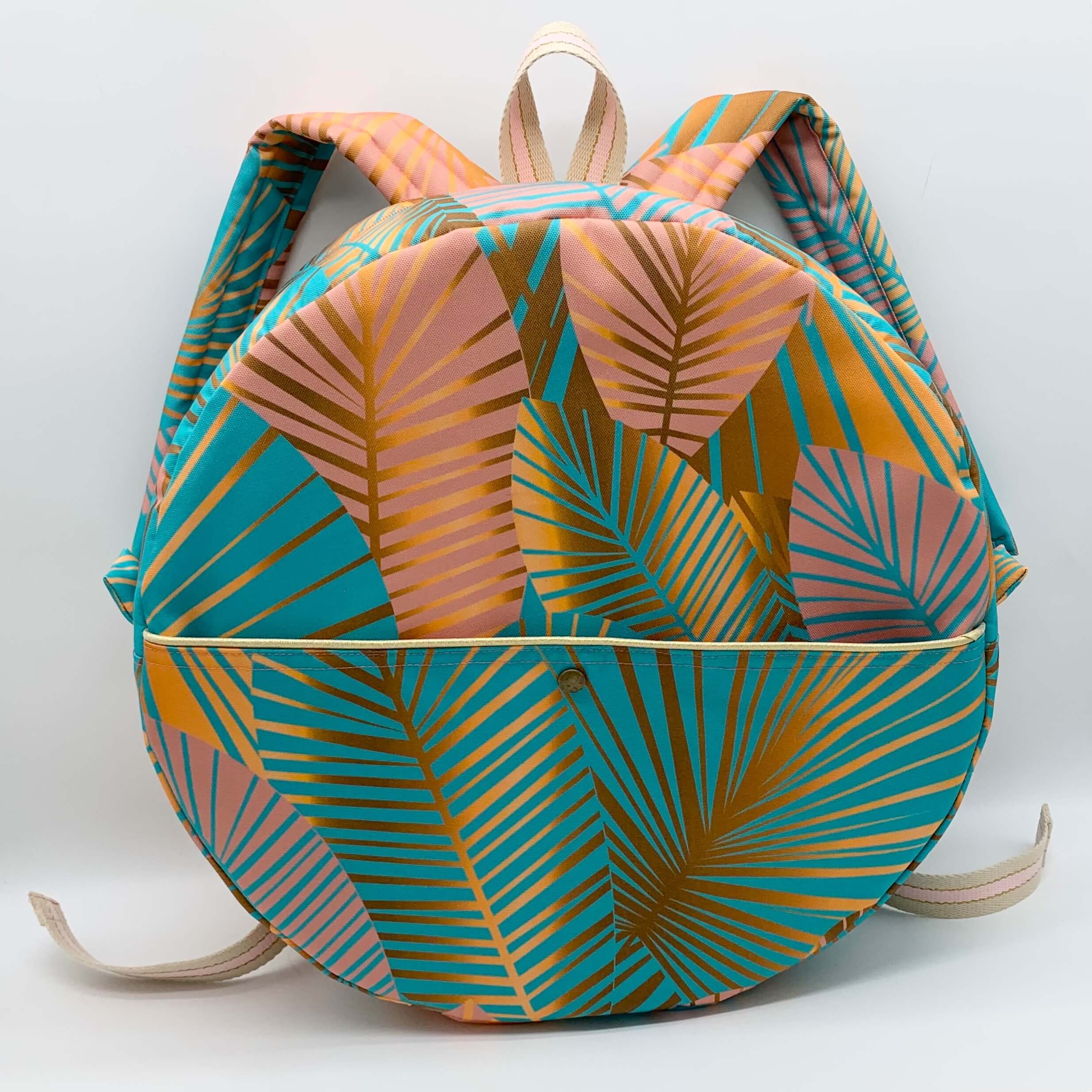 Sac à dos pour tambour chamanique 40cm Art Déco rose face
