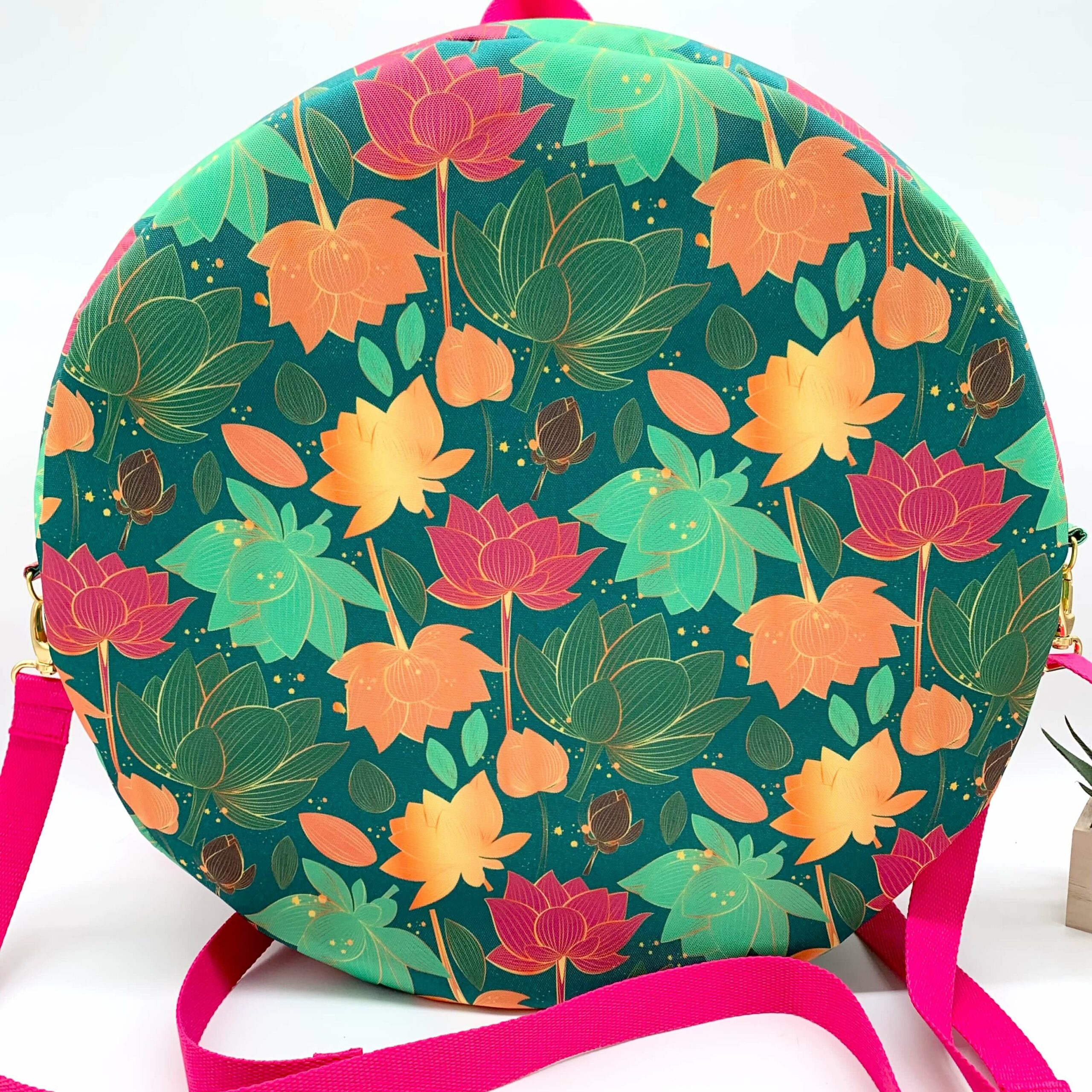 Sac à dos pour tambour chamanique 46cm lotus face
