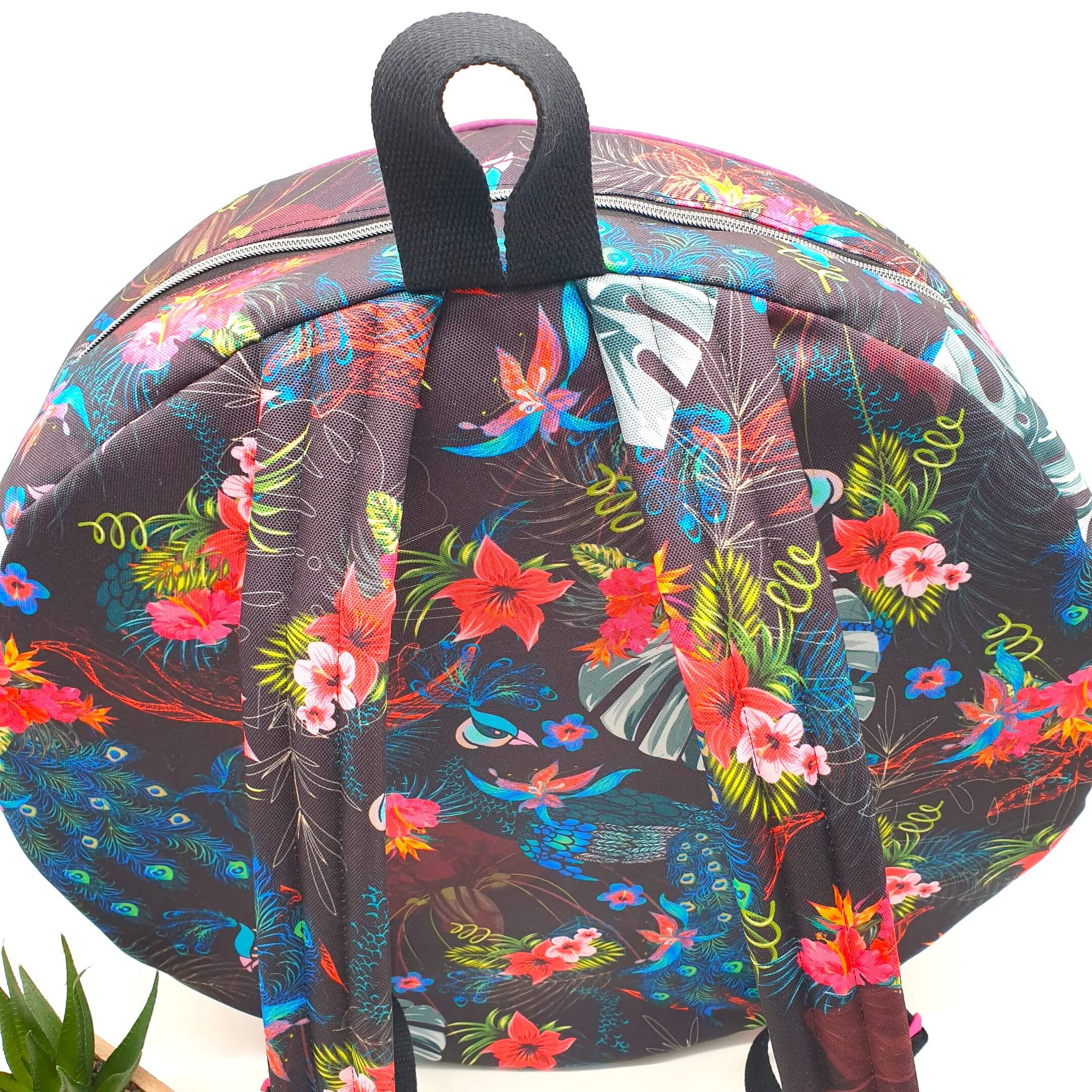 Sac à dos pour tambour chamanique 46cm paon dos