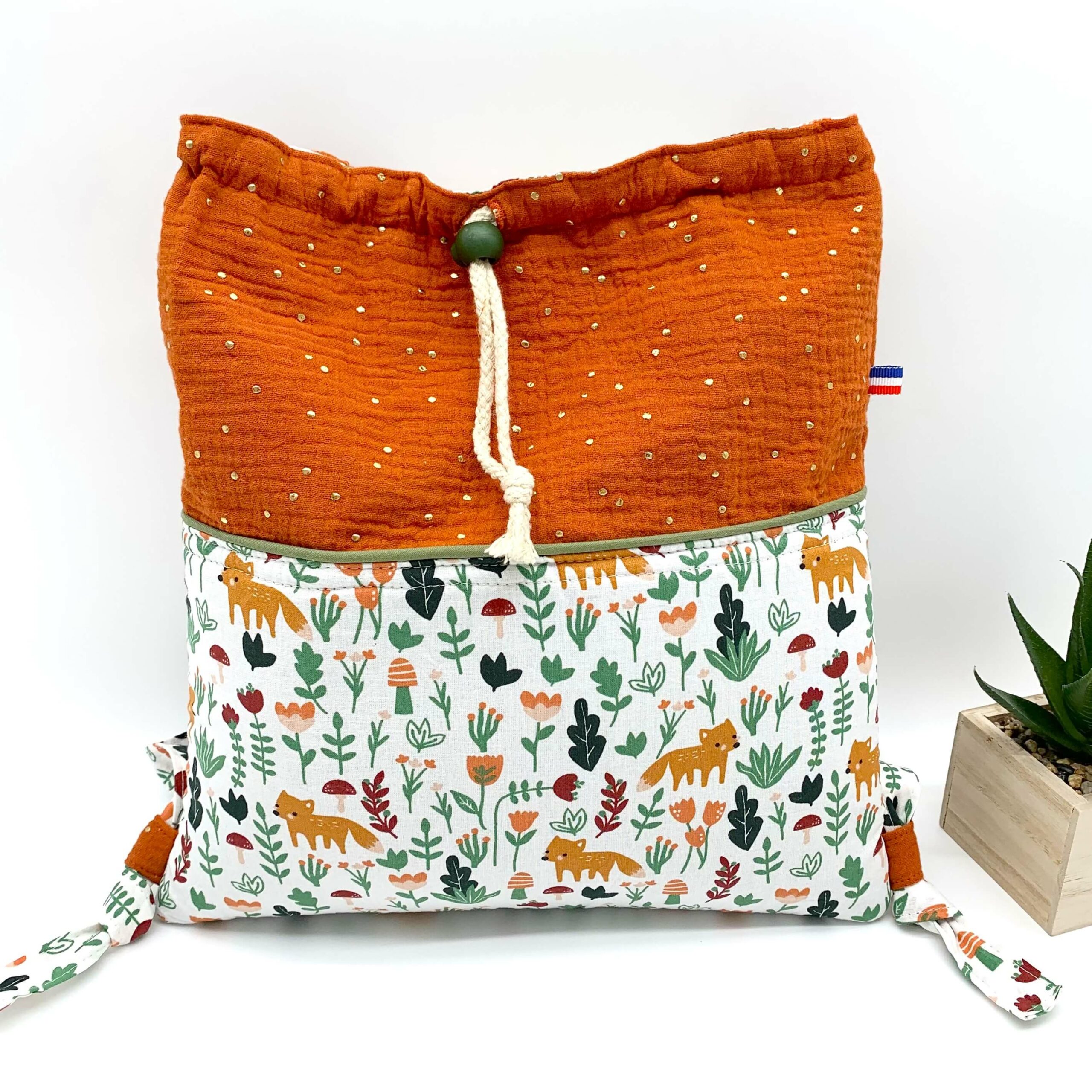 Sac à dos renard sur-mesure ouvert