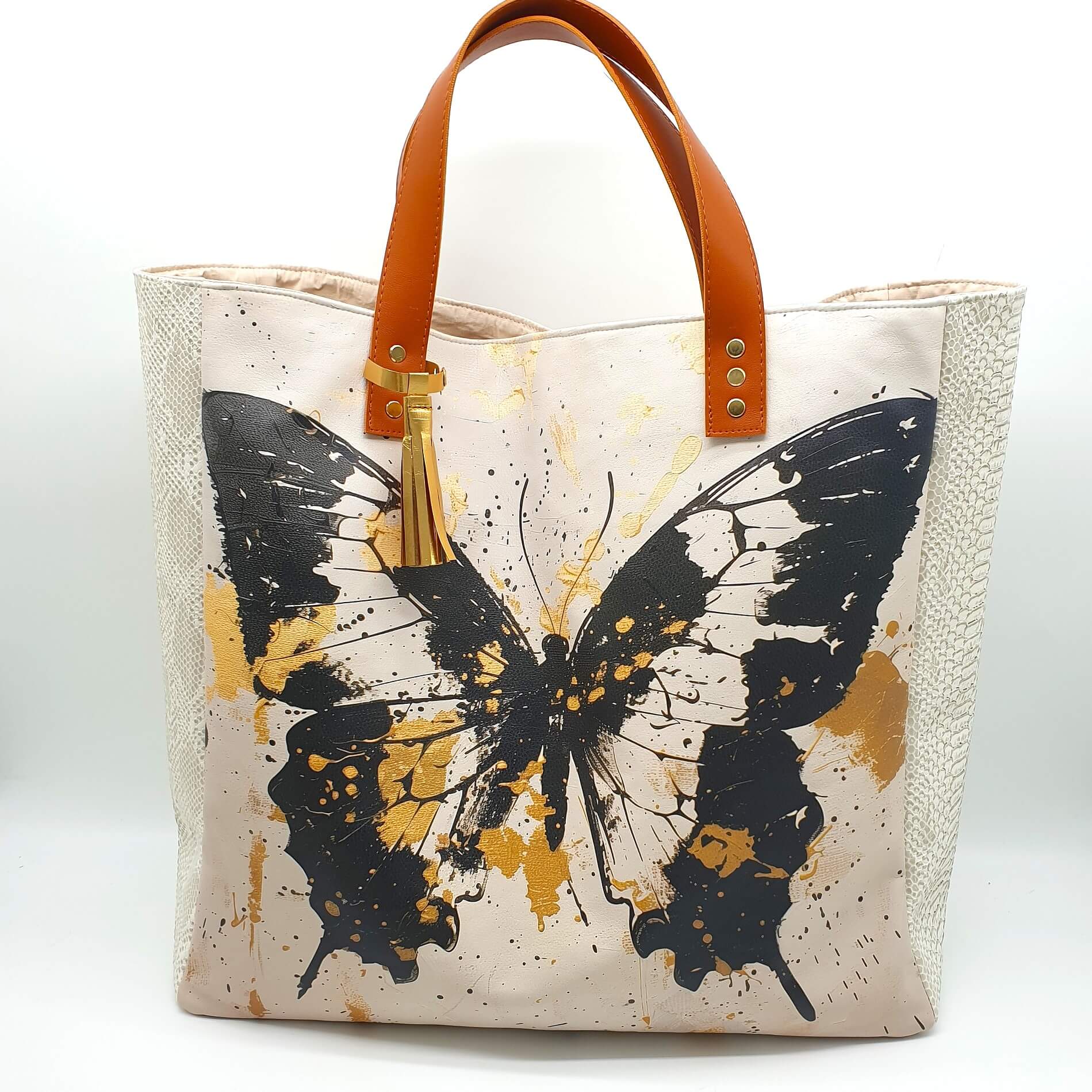 Cabas panneau papillon face