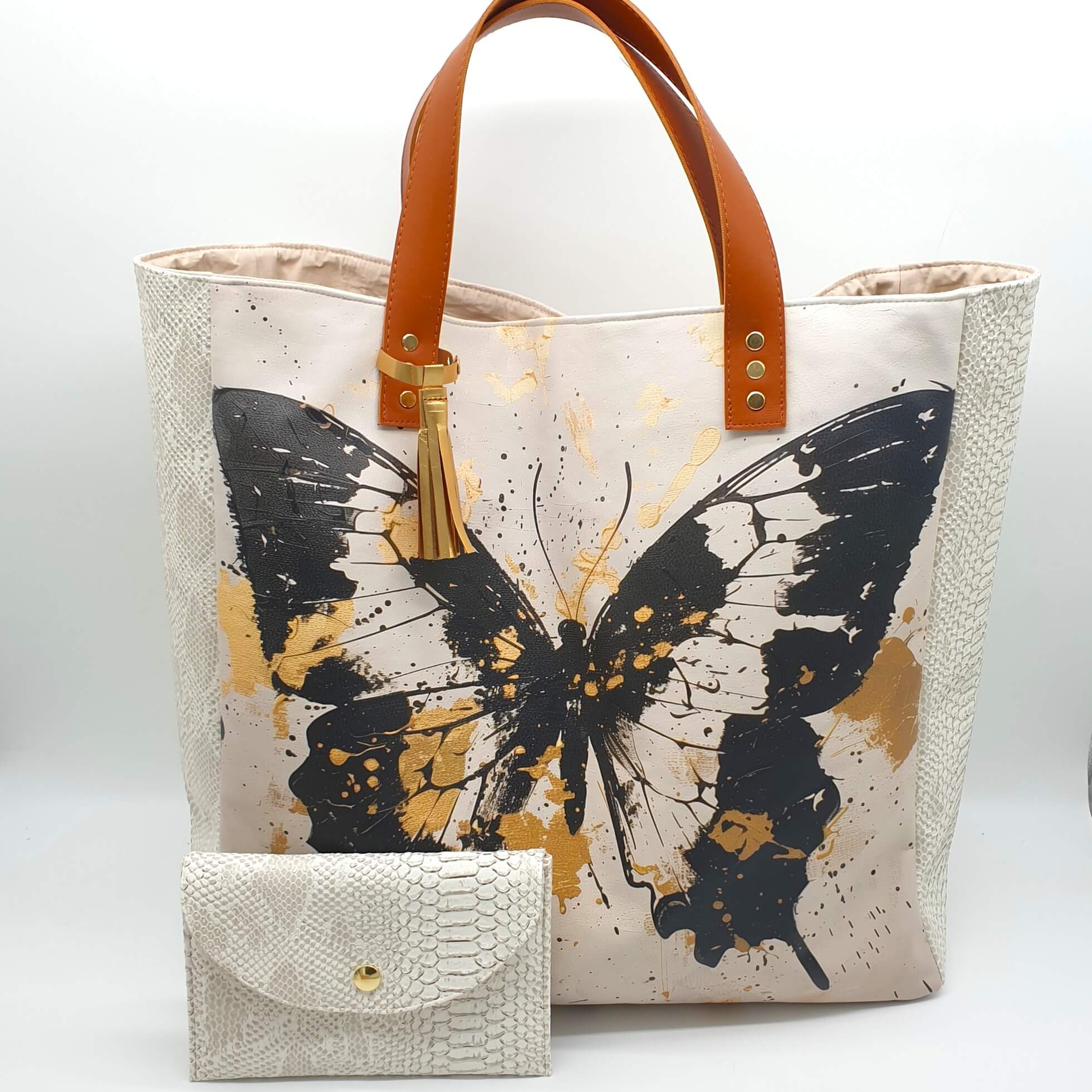 Cabas panneau papillon portefeuille