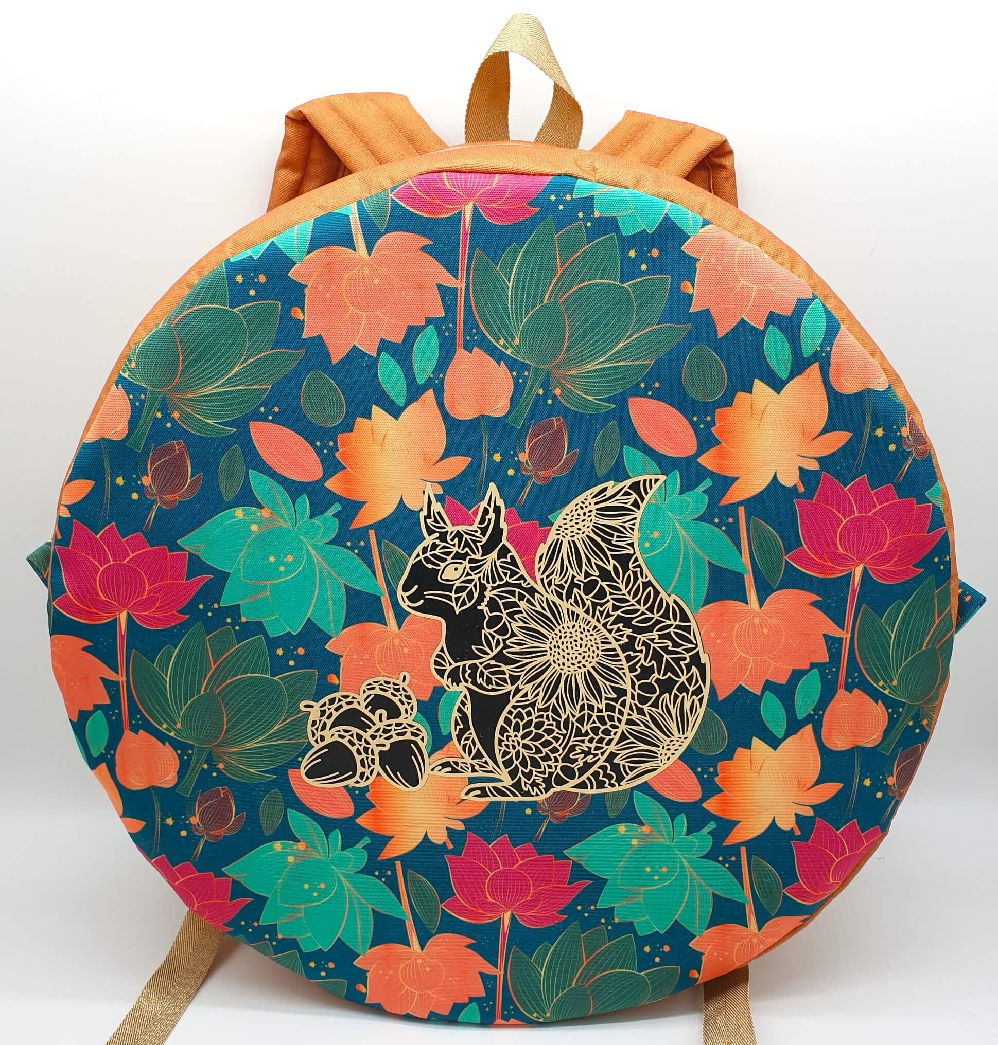 Sac à dos pour tambour chamanique 46cm lotus rose face