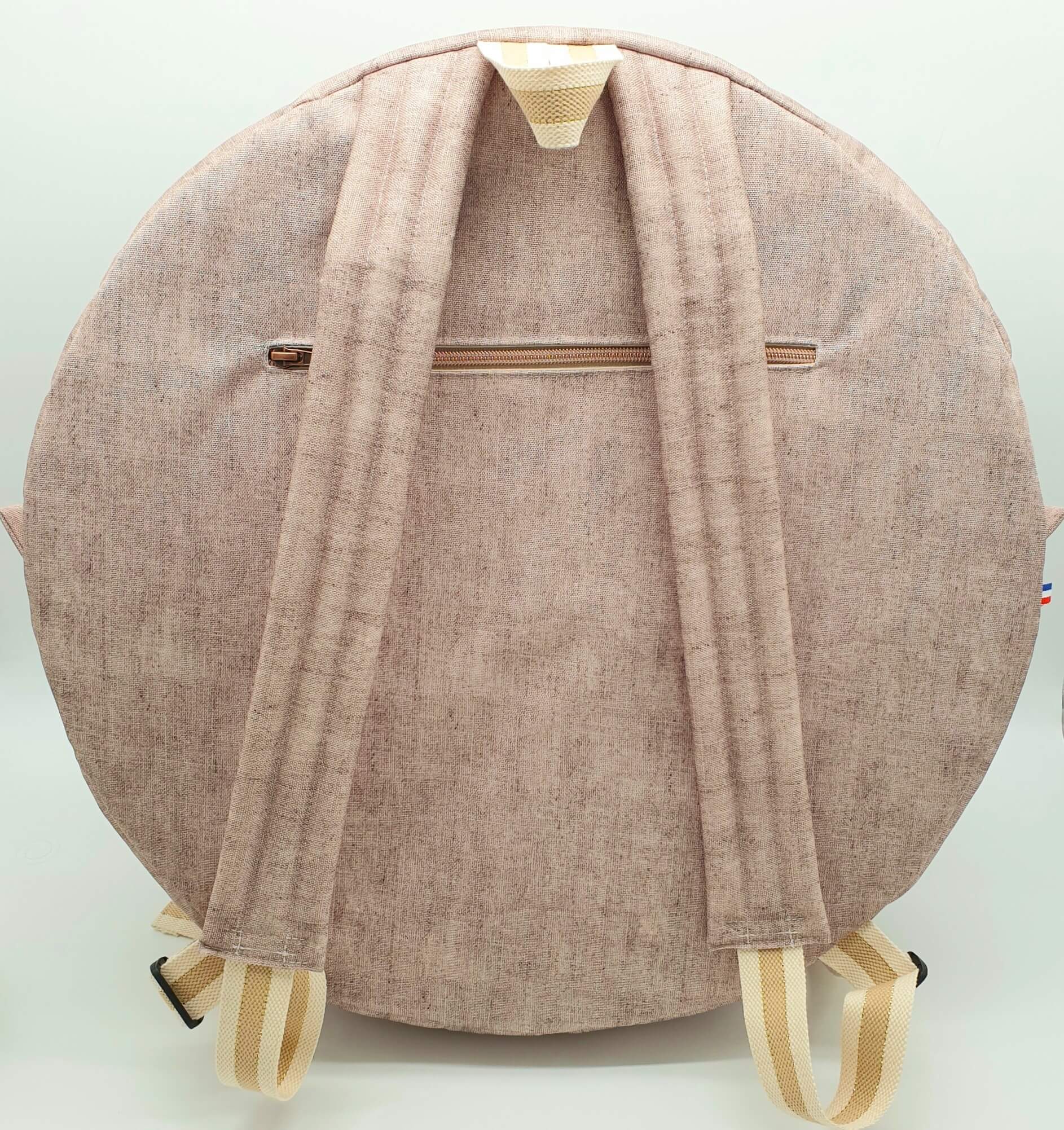 Sac à dos pour tambour chamanique 45 cm Lin naturel dos