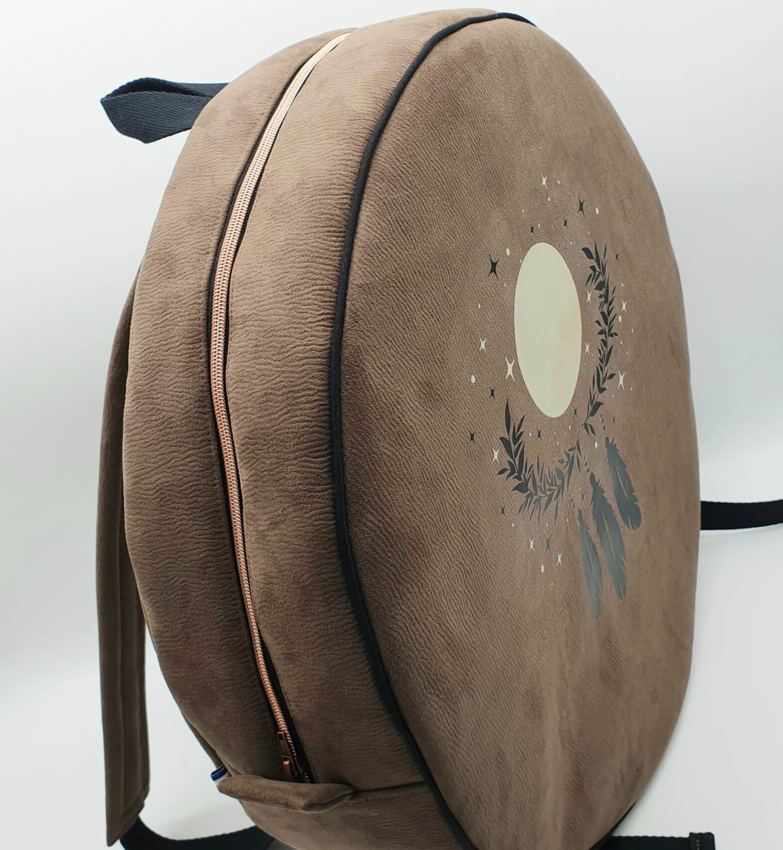 Sac à dos pour tambour chamanique 46cm suédine + passepoil