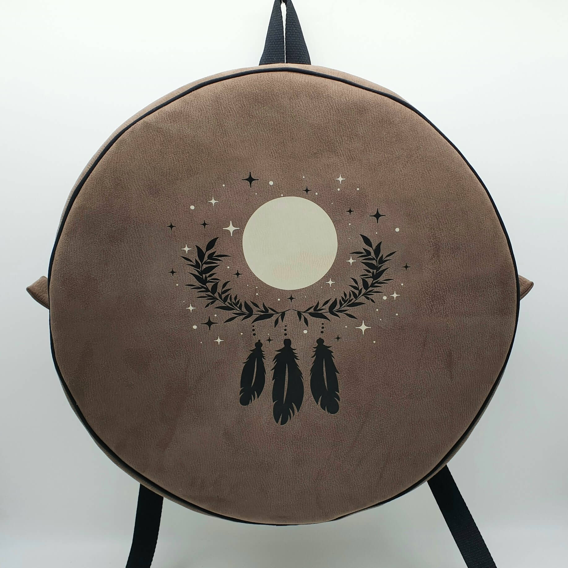Sac à dos pour tambour chamanique 46cm suédine + transfert