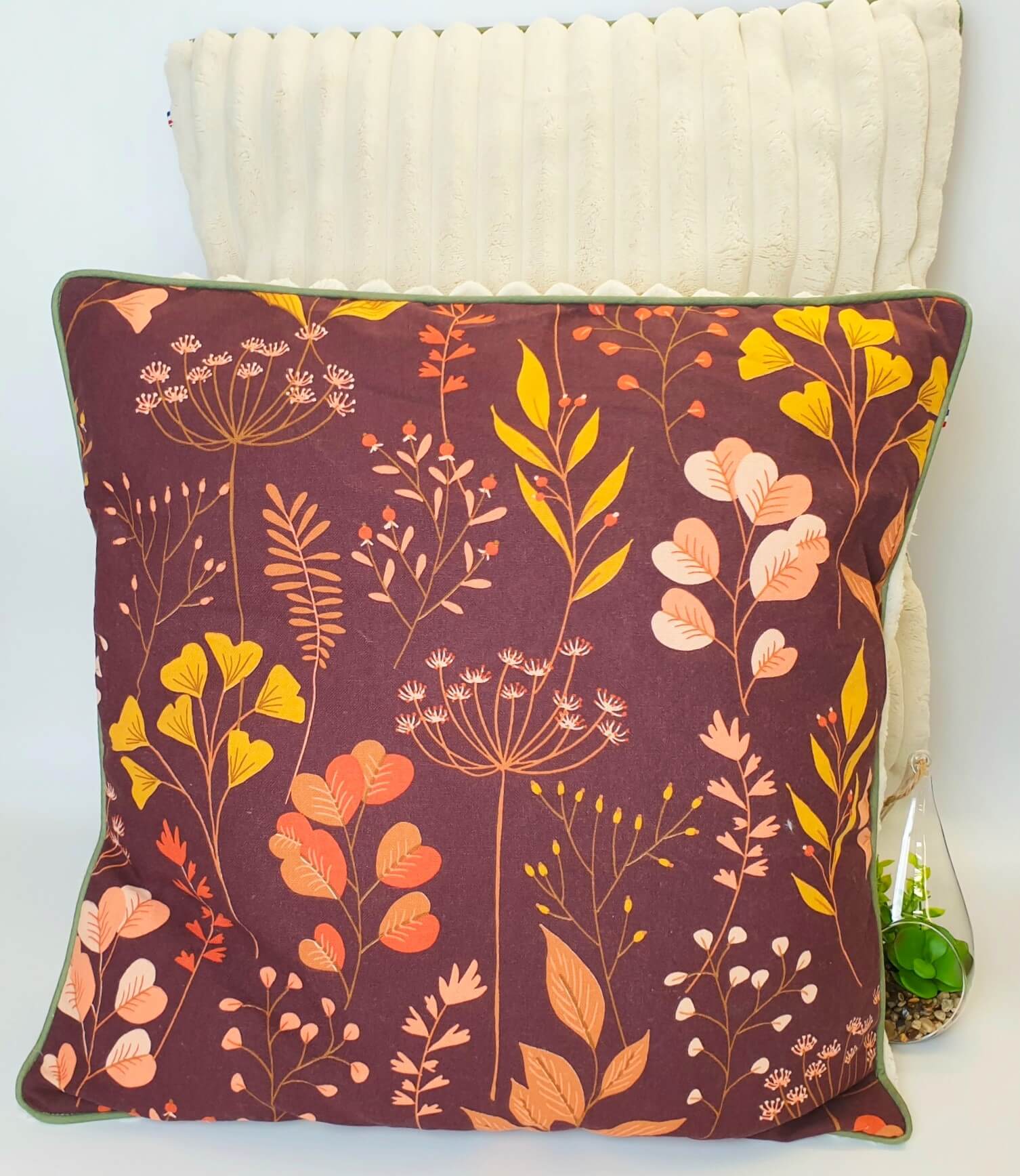 Coussin carré sur-mesure dos grosse côte