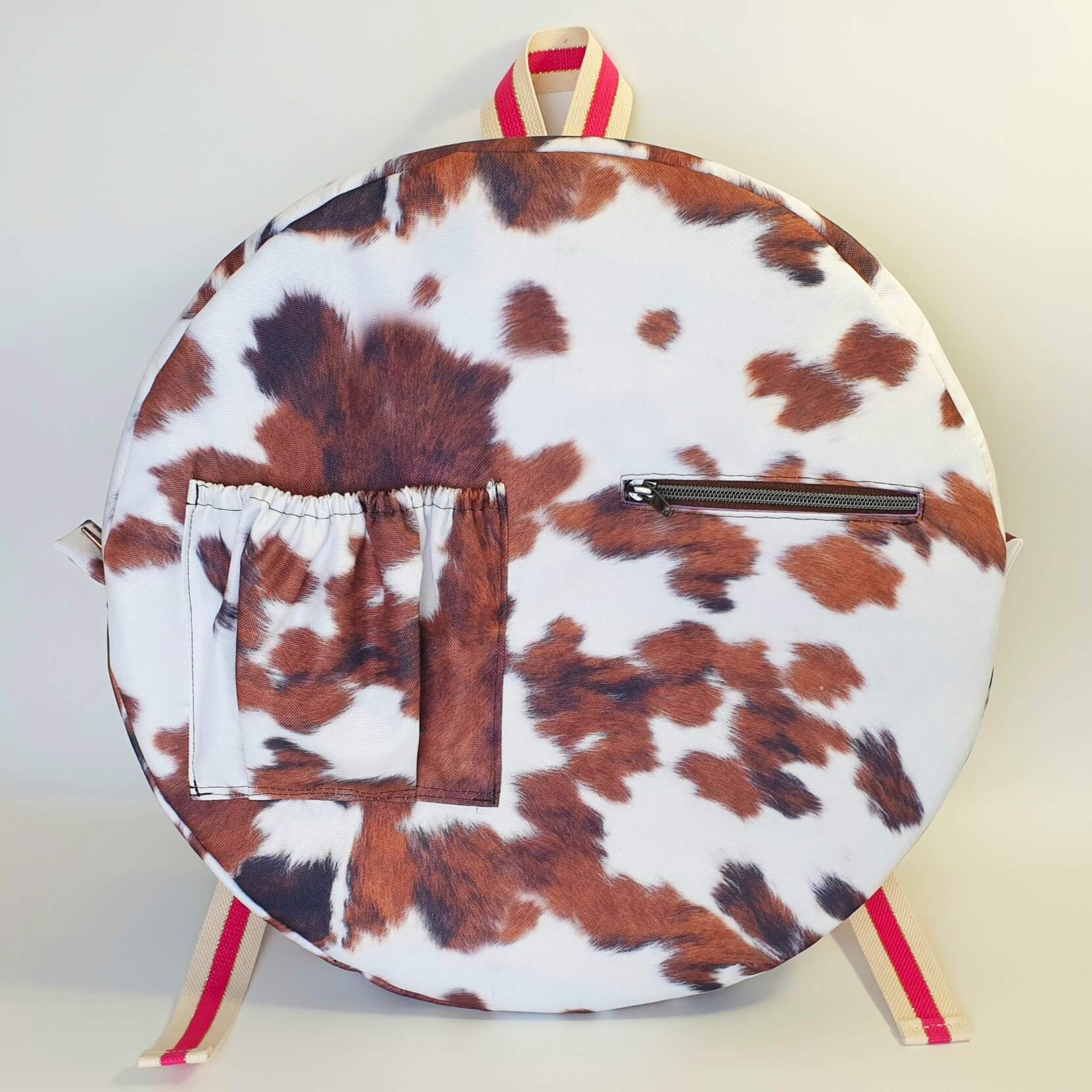 Sac à dos pour tambour chamanique 37cm peau de bête poches