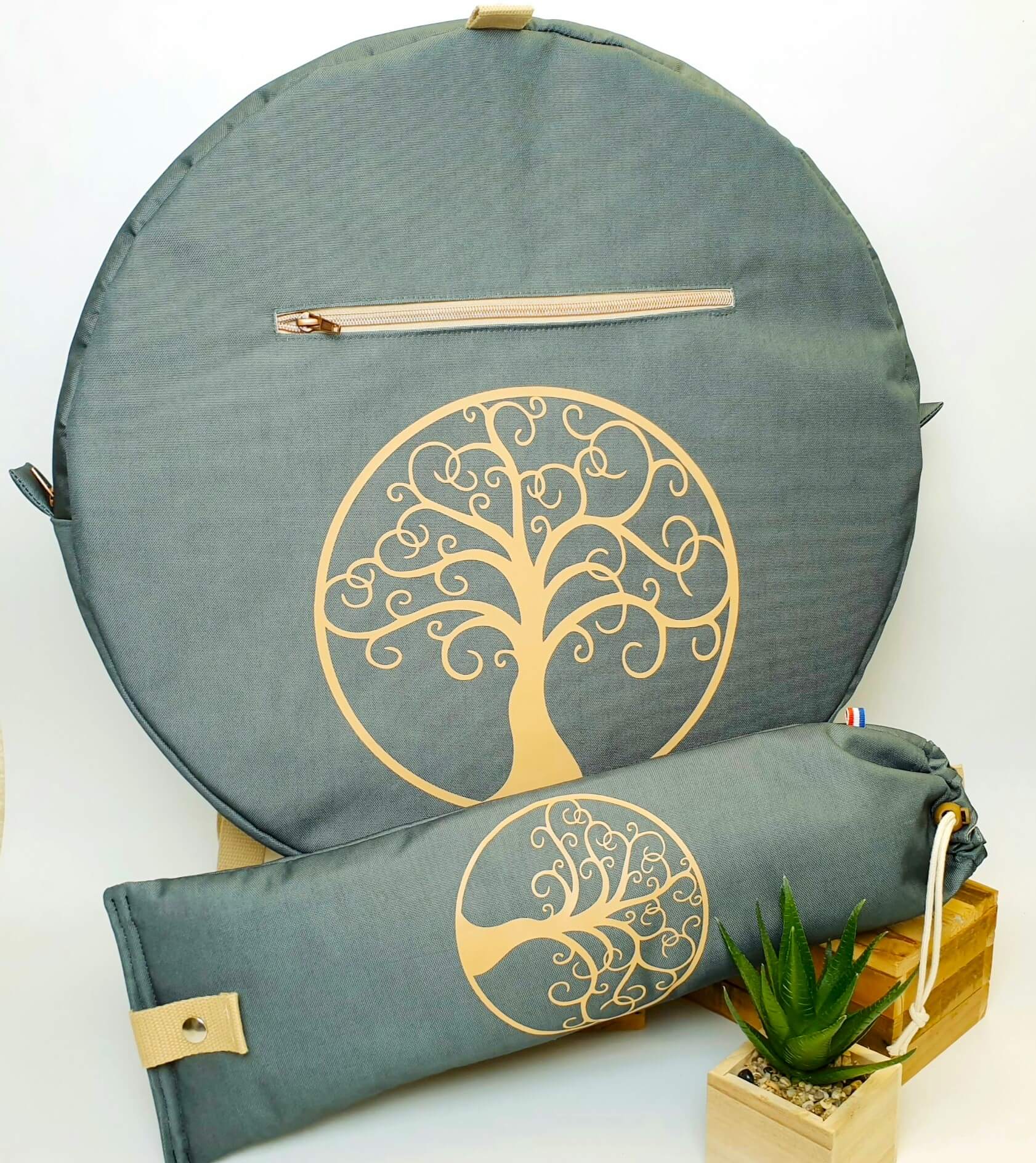 Sac à dos pour tambour chamanique 45cm vert forêt