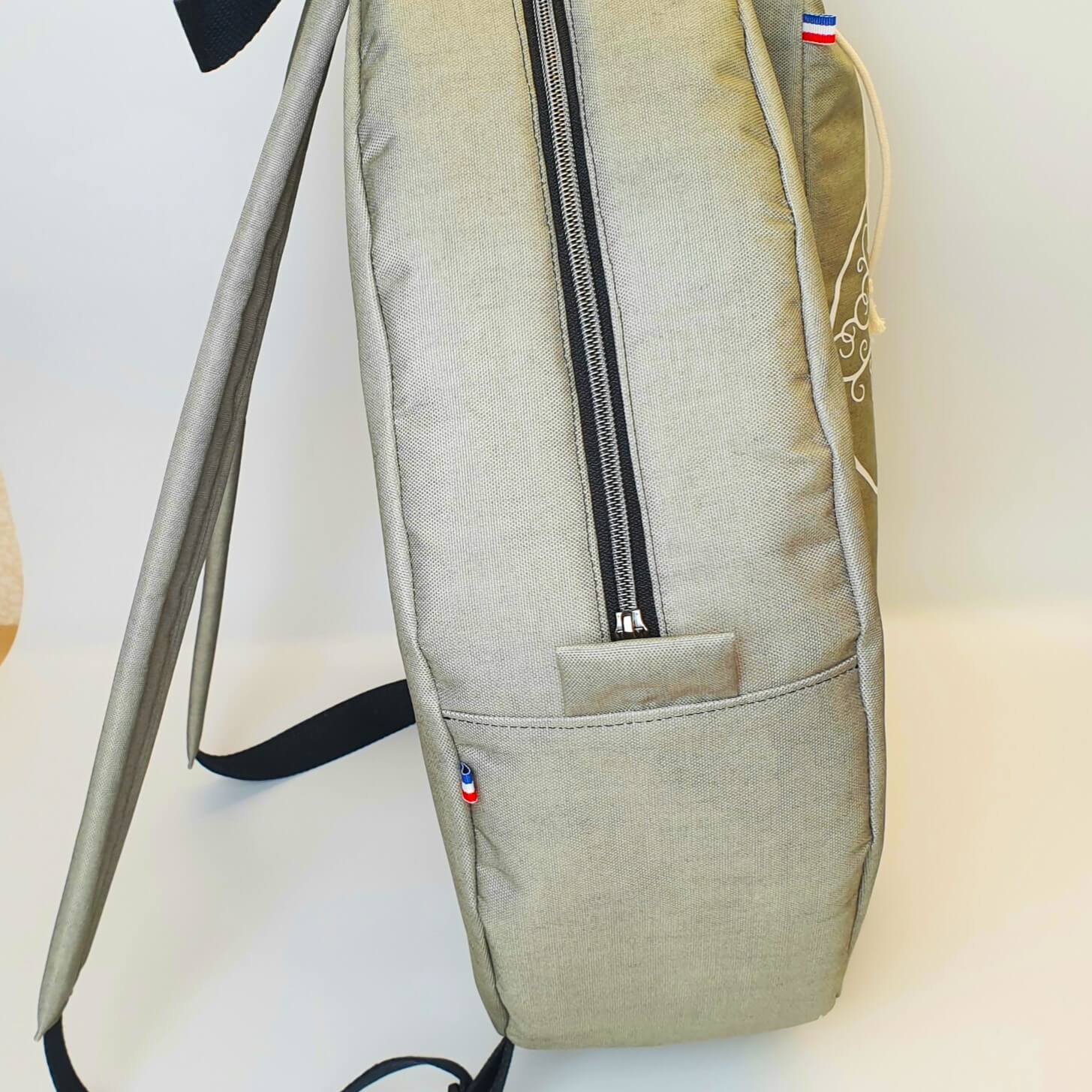 Sac à dos pour tambour chamanique 45cm vert olive zip