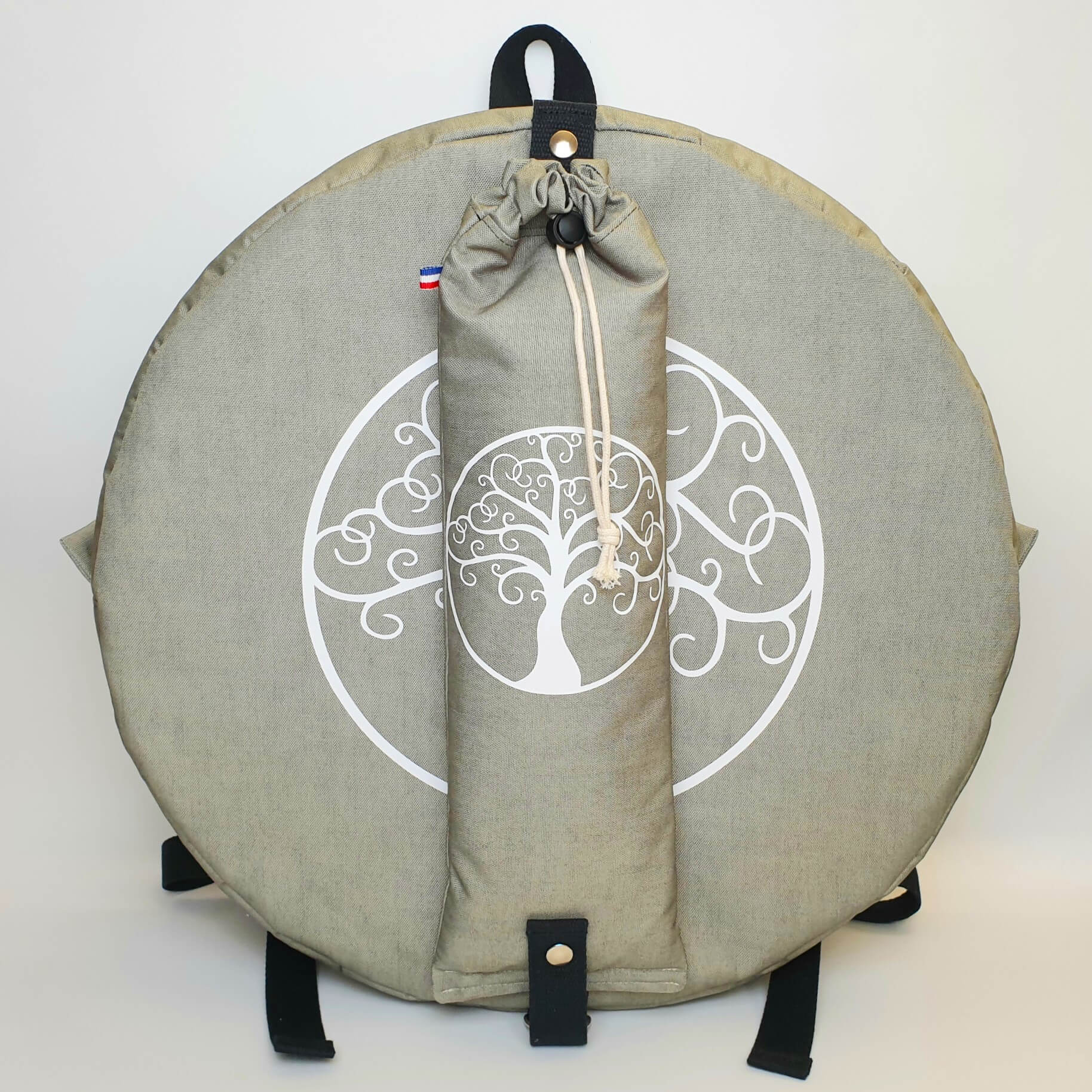 Sac à dos pour tambour chamanique 45cm vert olive