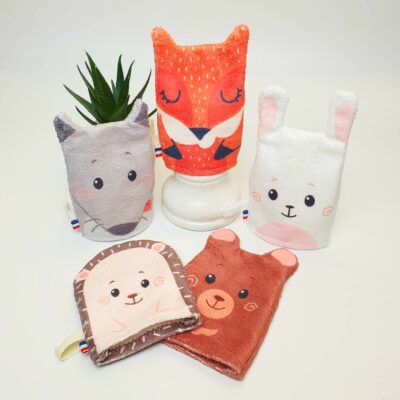 Gant de toilette enfant - Animaux de la forêt