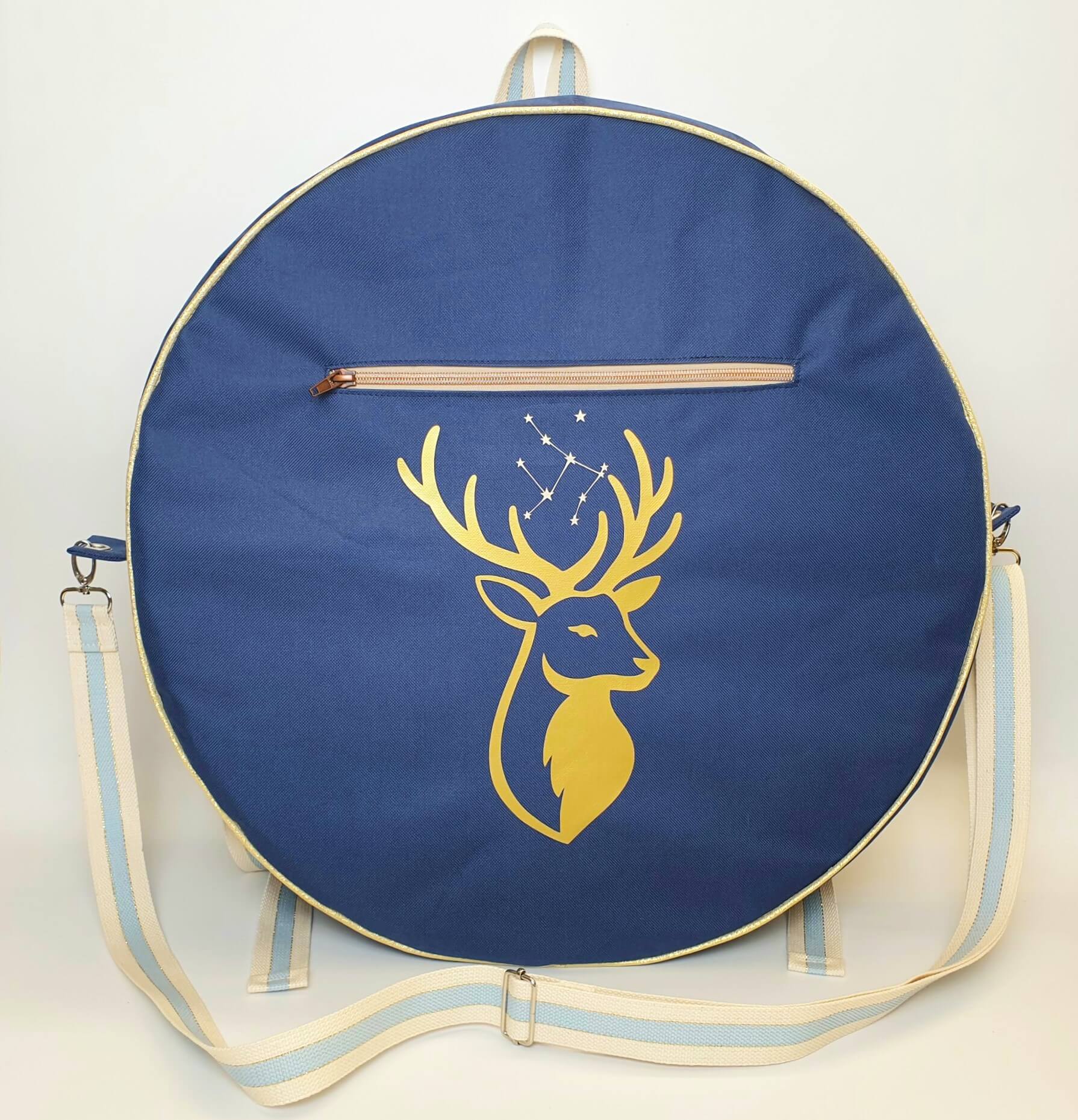 Sac à dos pour tambour chamanique 45 cm Bleu marine