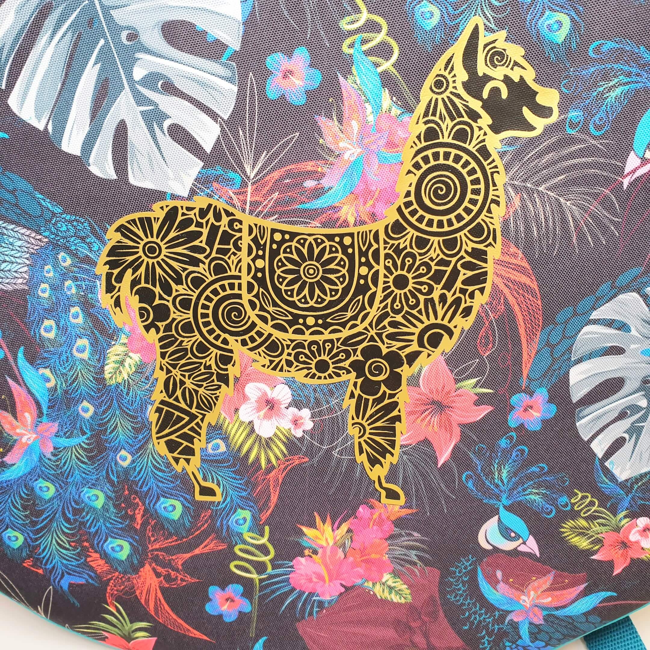 Sac à dos pour tambour chamanique 52cm Lama transfert or