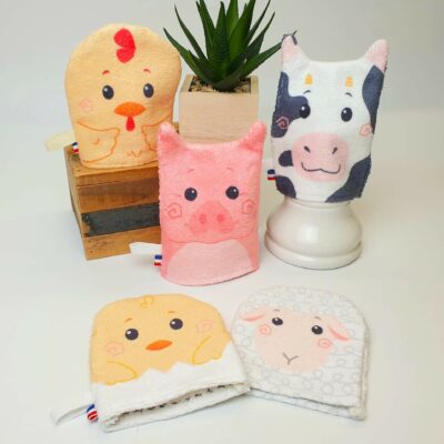 Gant de toilette enfant - Animaux de la ferme