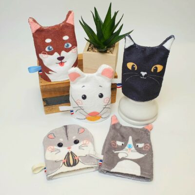 Gant de toilette enfant - Animaux domestiques