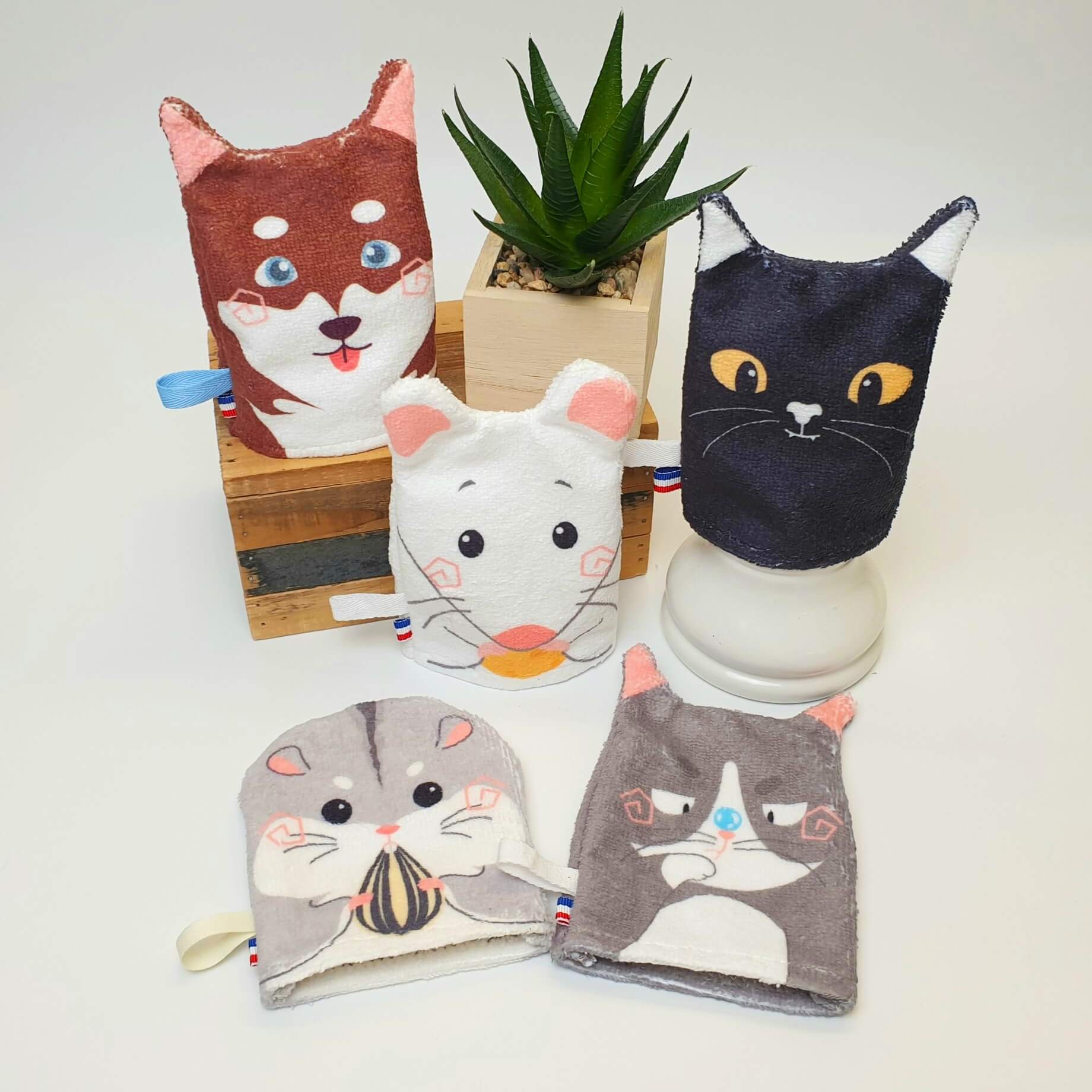 Gant de toilette enfant - Animaux domestiques